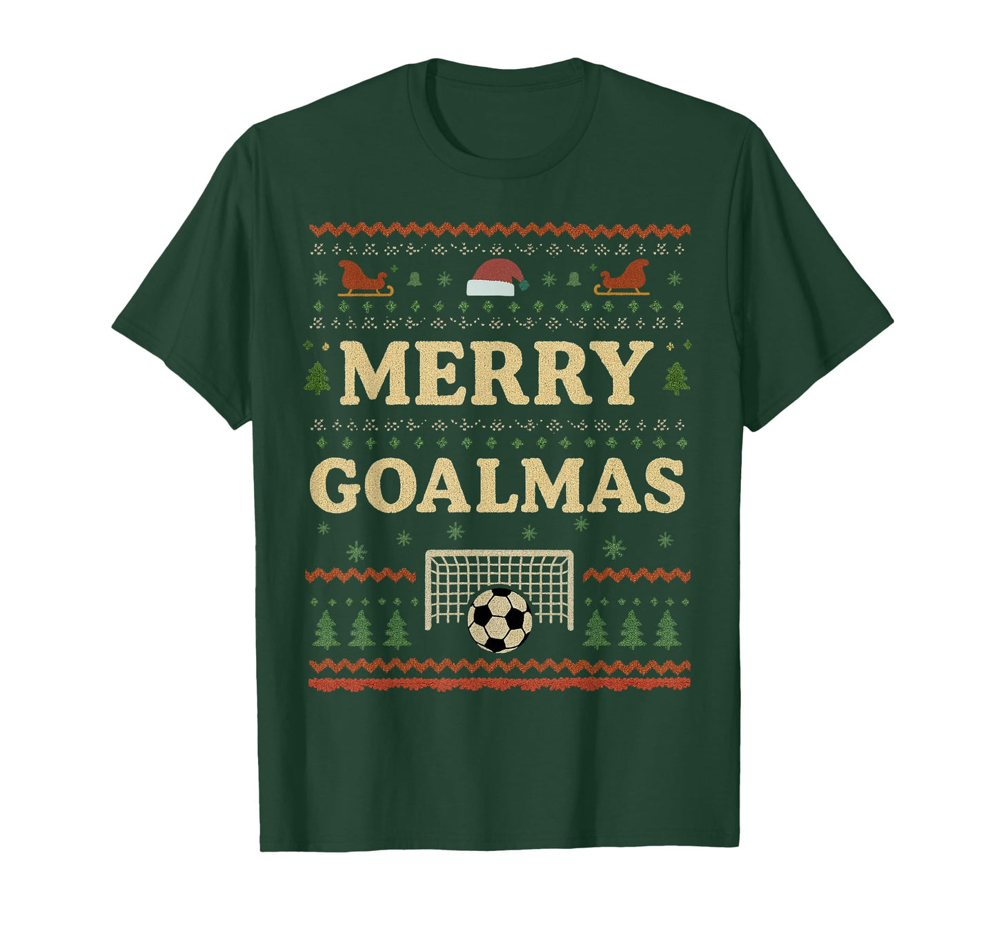 Merry Goalmas Soccer Christmas Vintage Funny Xmas Holiday T-Shirt