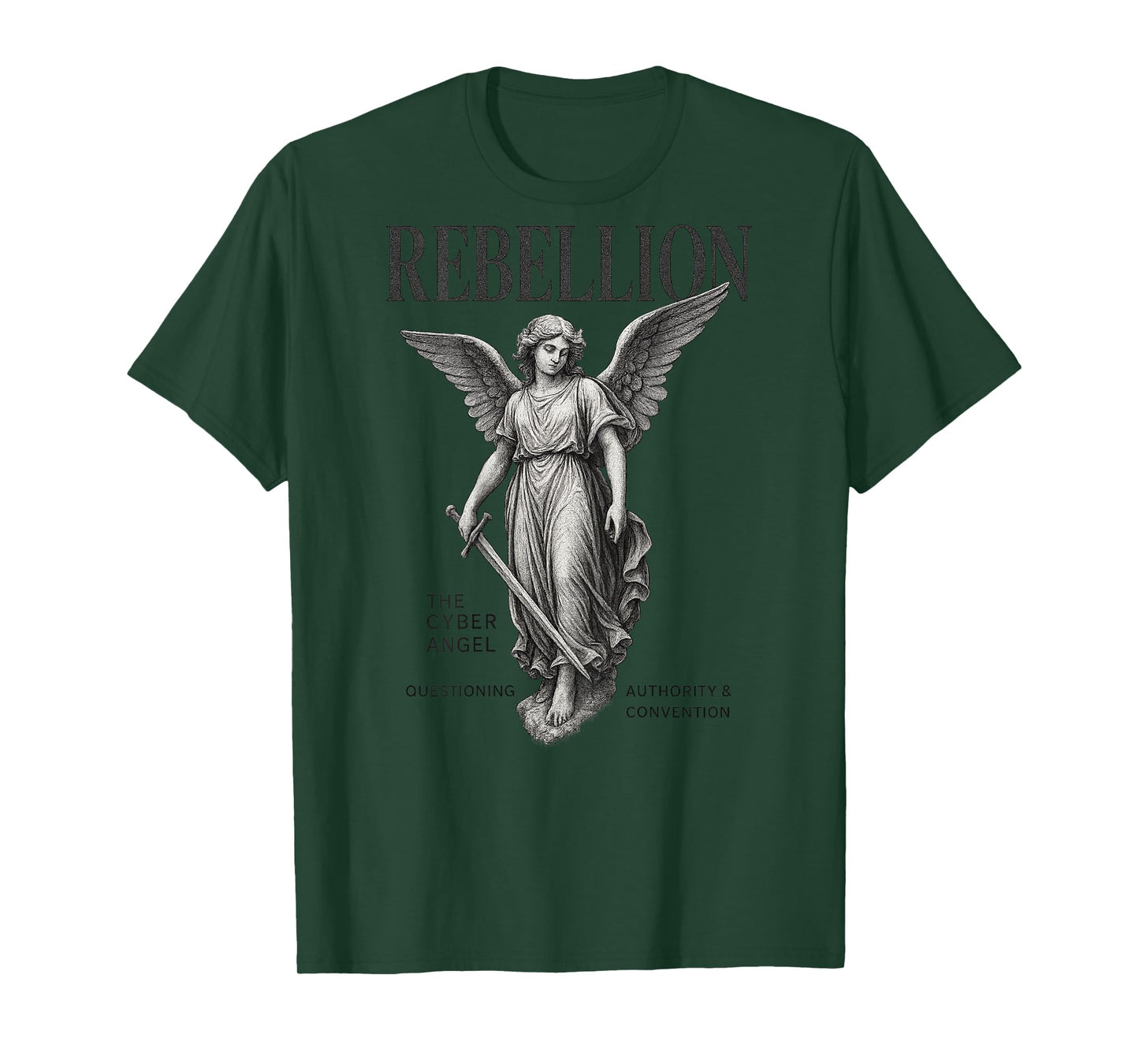 Modern Hip Hop Gothic Angel Urban Back Print Streetwear T-Shirt