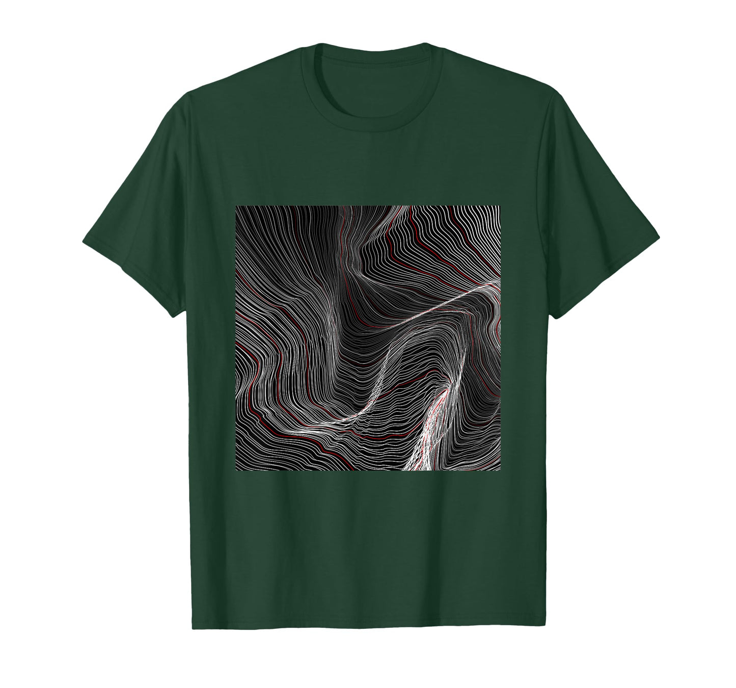 Cool Abstract Black Square With Waves Graphic Cool Designs T-Shirt