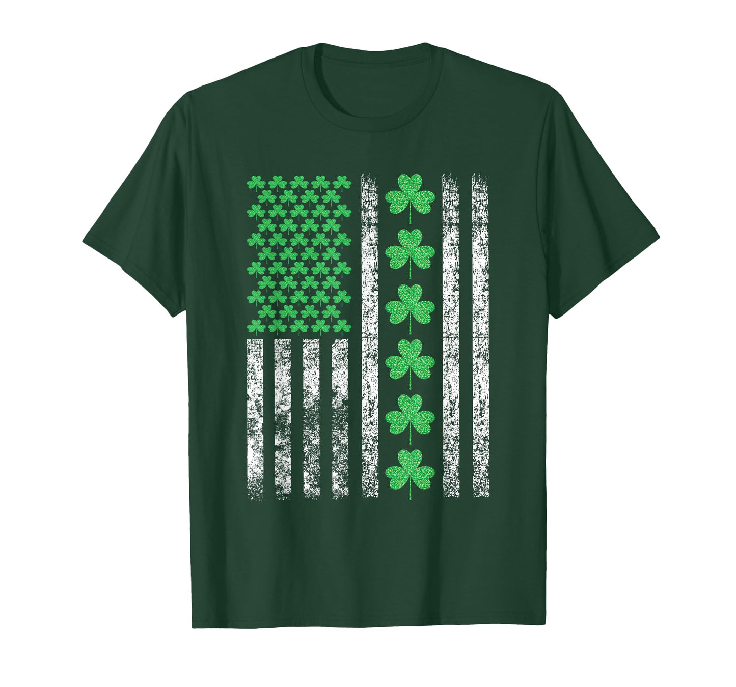 US American Irish Flag Shamrock Vintage St Patricks Day T-Shirt