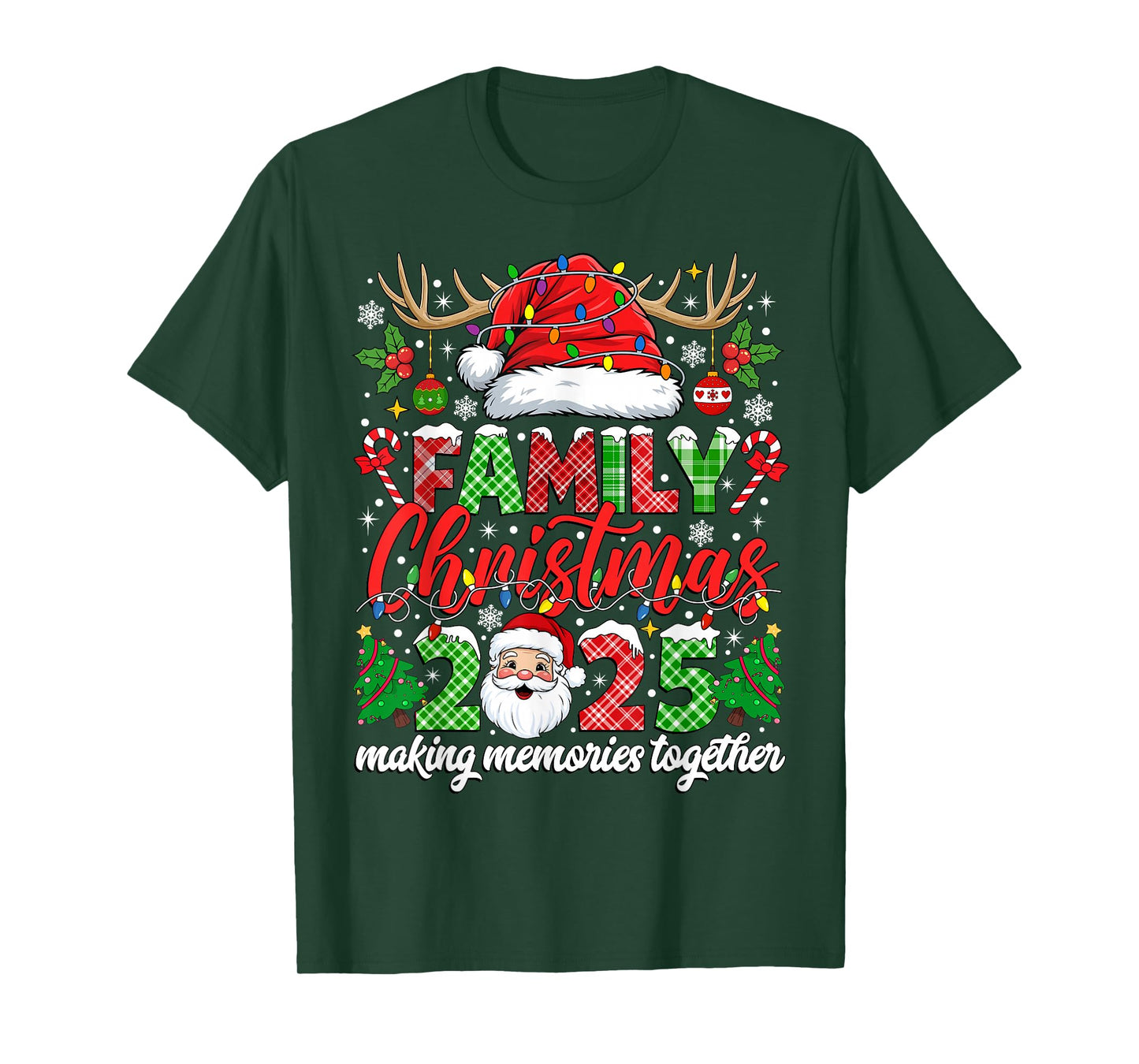 Family Christmas 2025 Matching Xmas Squad Santa Pajamas T-Shirt