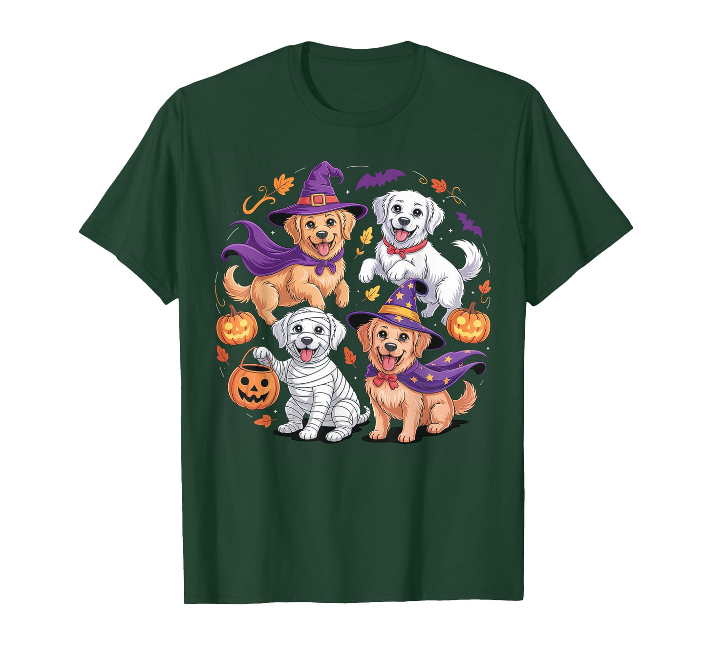 Cute Spooky Ghost Golden Retriever Dog Lover Halloween Party T-Shirt
