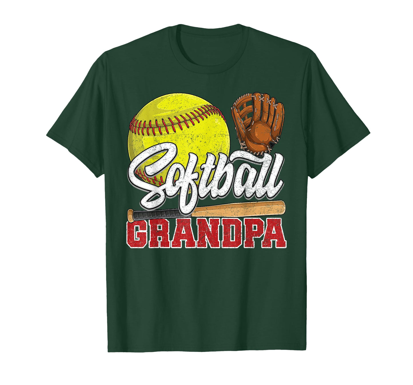 Softball Grandpa Softball Player Game Day Father's Day T-Shirt