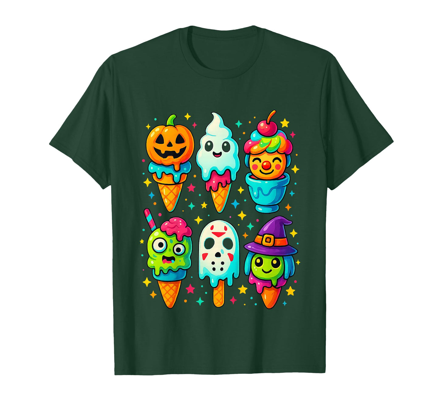 Funny Horror Ice Cream Pops Summerween Halloween 3D Candy T-Shirt
