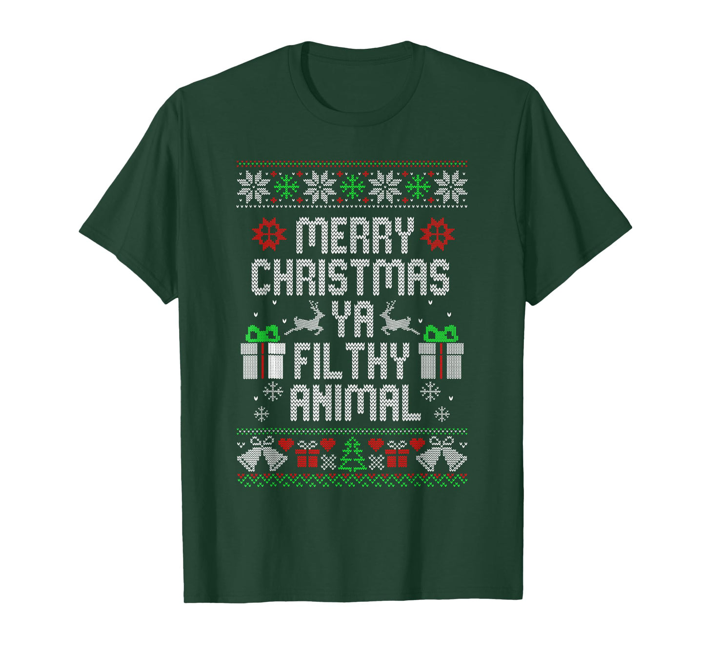 Merry Christmas Animal Filthy Ya Xmas Pajama T-Shirt