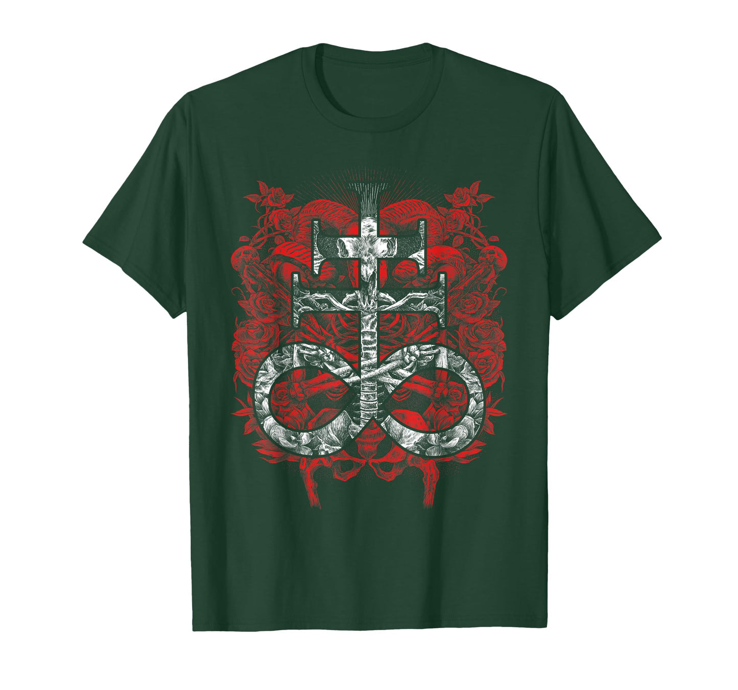 Satanic Gift for Satanist Occult Leviathan Cross Baphomet T-Shirt