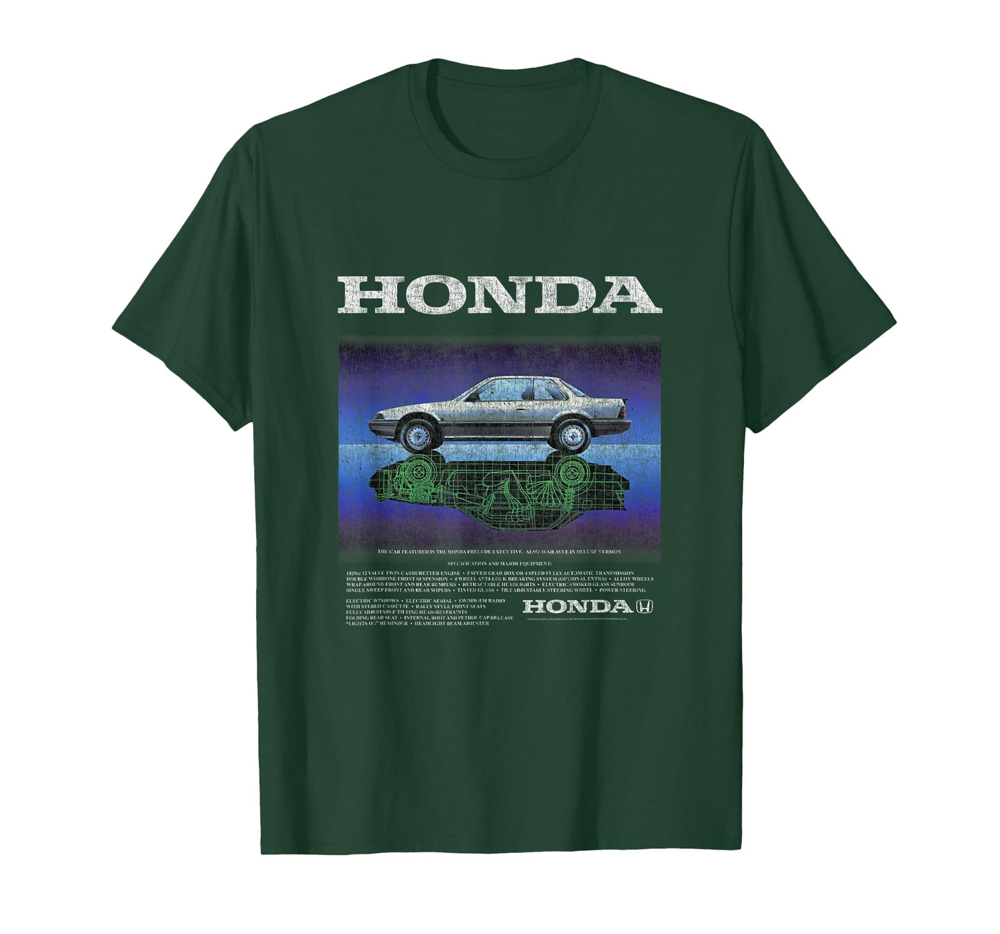 Honda Vintage 80s Prelude Executive Flip Blueprint T-Shirt