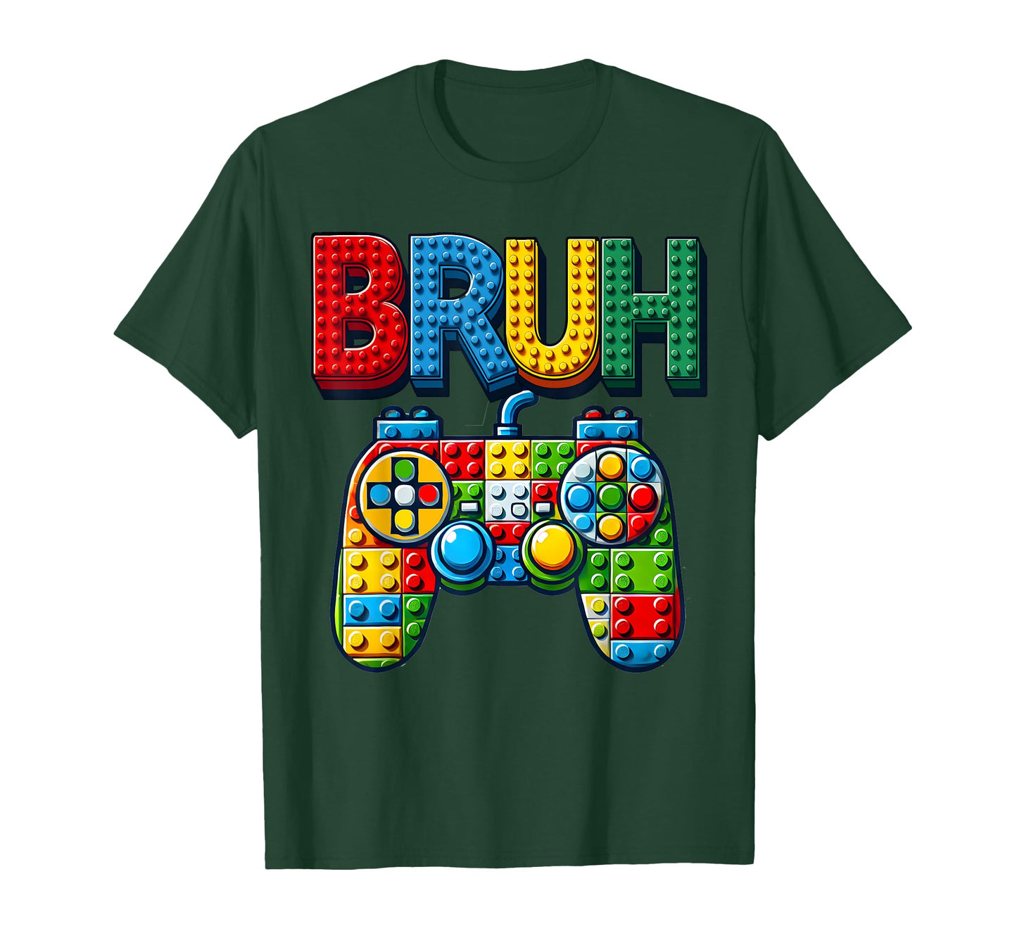 Play Building Blocks Bruh Saying Gamer Boys Brick Builder T-Shirt