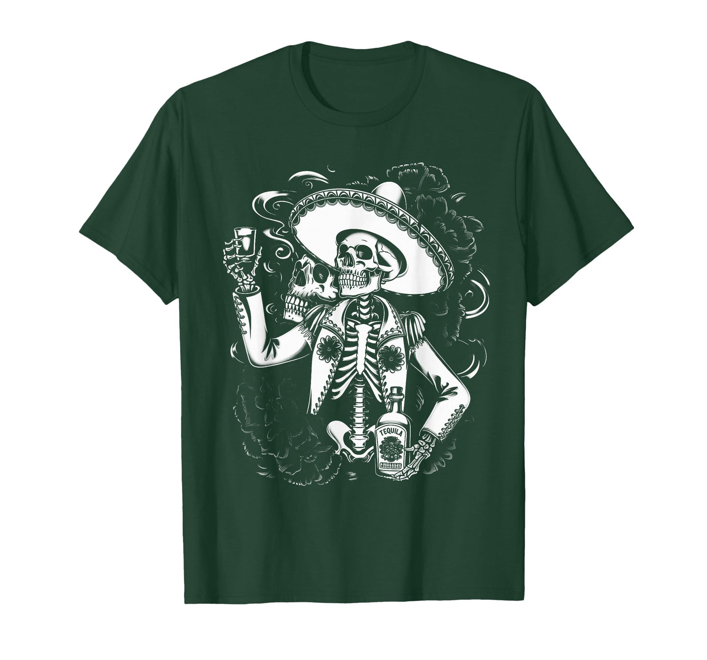 Mexico Vintage Skeleton Tequila Dia De Los Muertos Mexican T-Shirt