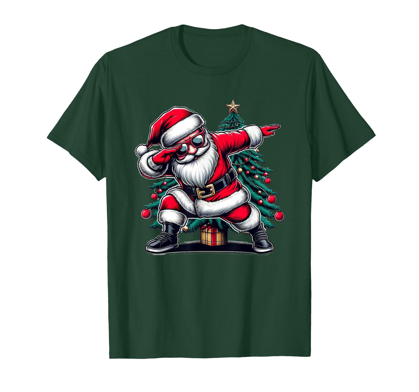Funny Dabbing Santa Claus Christmas Tree Boys Kids Xmas Dab T-Shirt