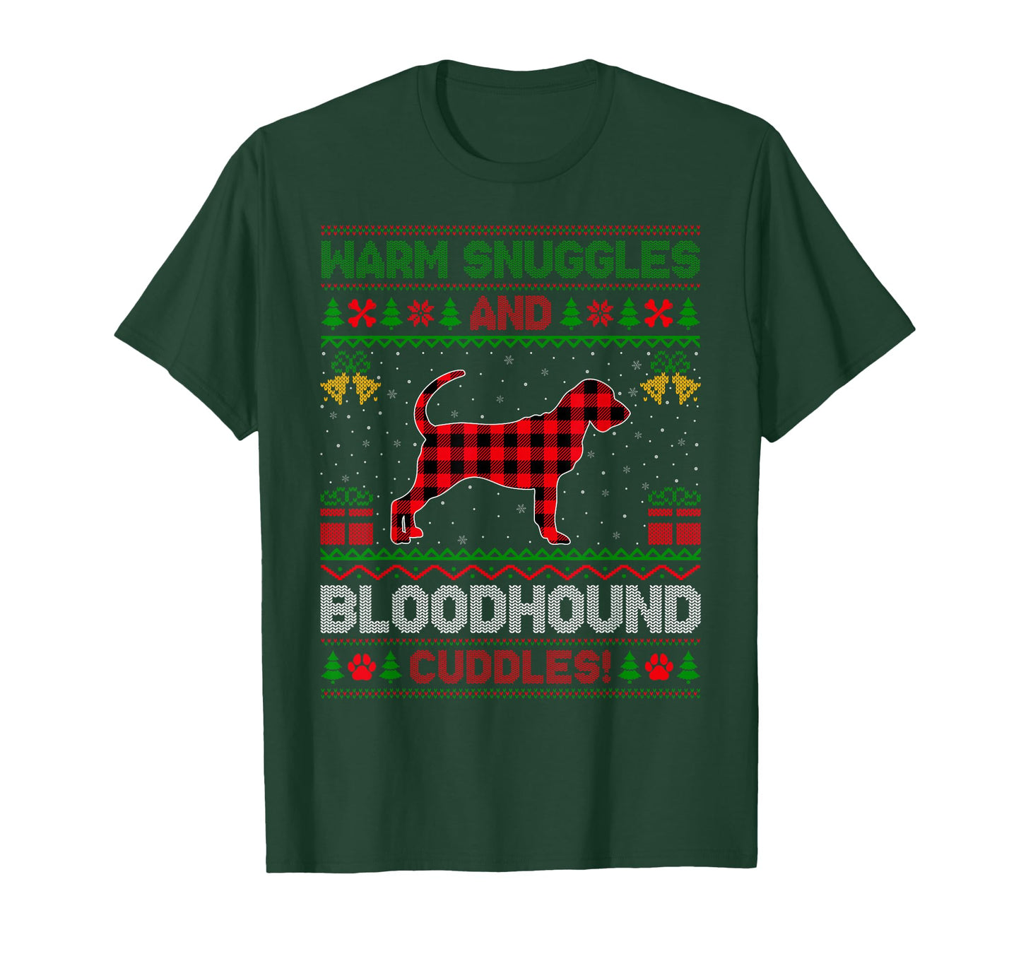Bloodhound Dog Ugly Christmas Sweater Funny Dog Lover Xmas T-Shirt