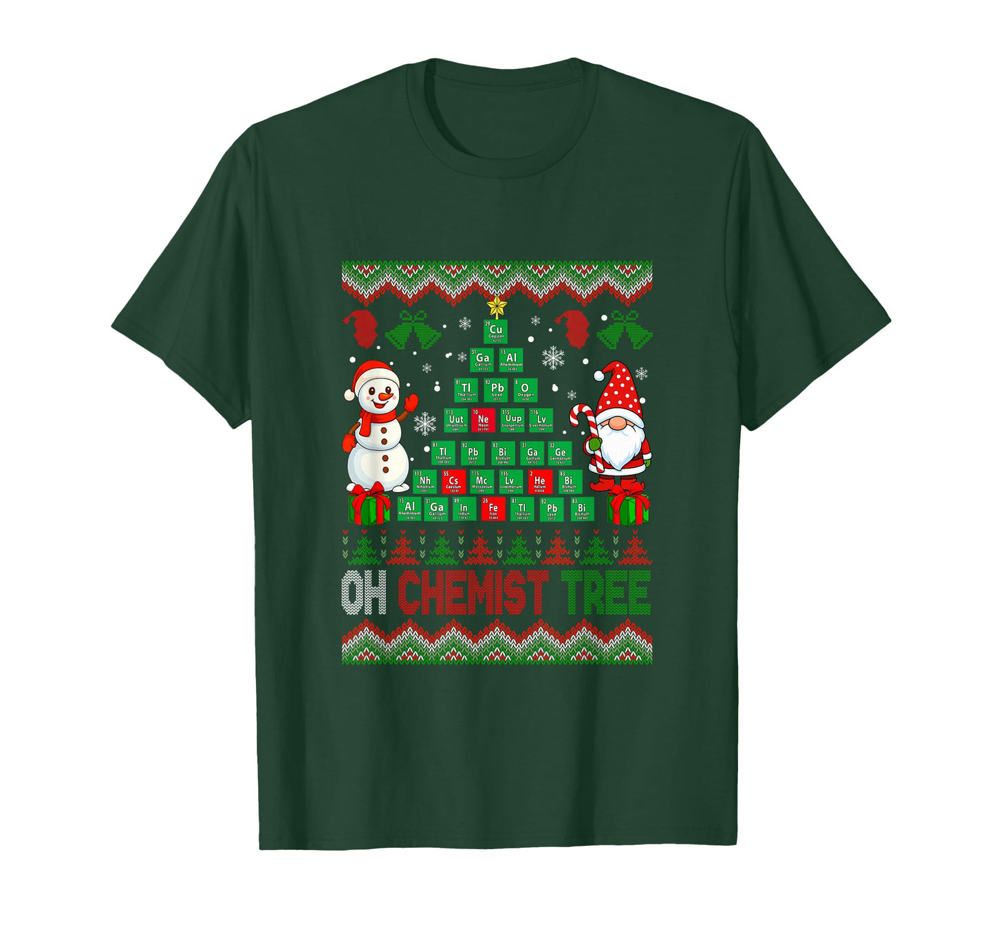 Christmas Tree Chemistry Elements Sweater Teachers Students T-Shirt
