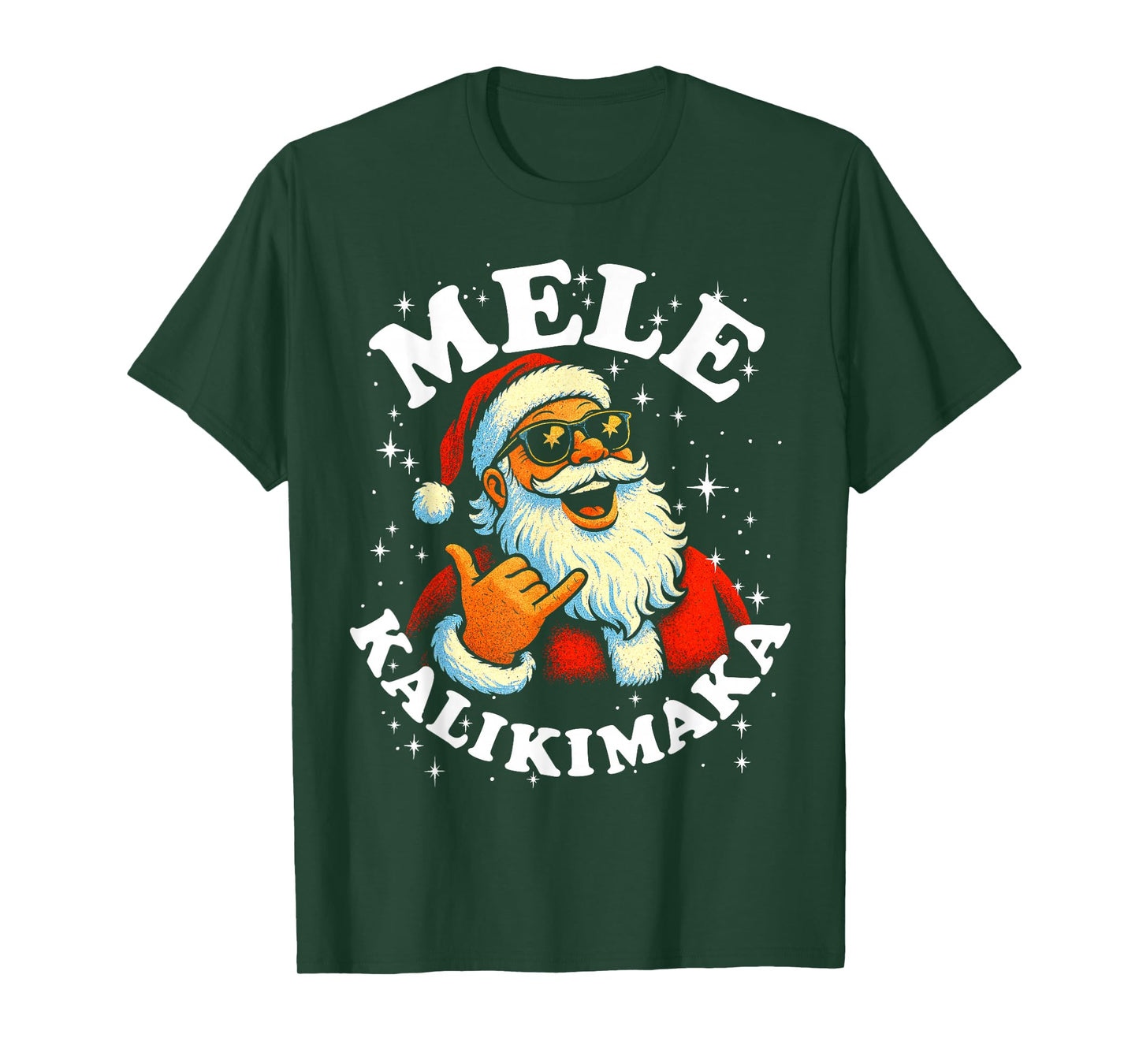 Retro Mele Kalikimaka Hawaiian Christmas Party Santa Shaka T-Shirt