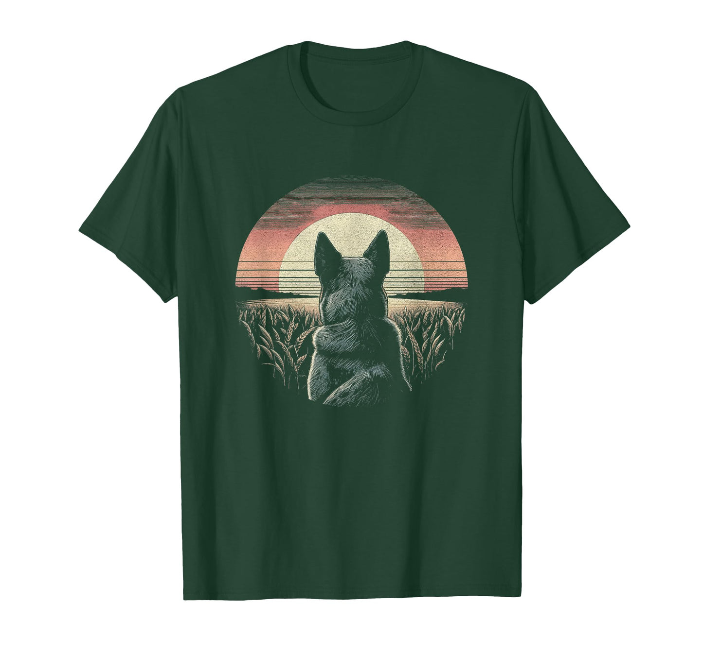 Vintage Australian Cattle Dog Blue Heeler Graphic Art Design T-Shirt