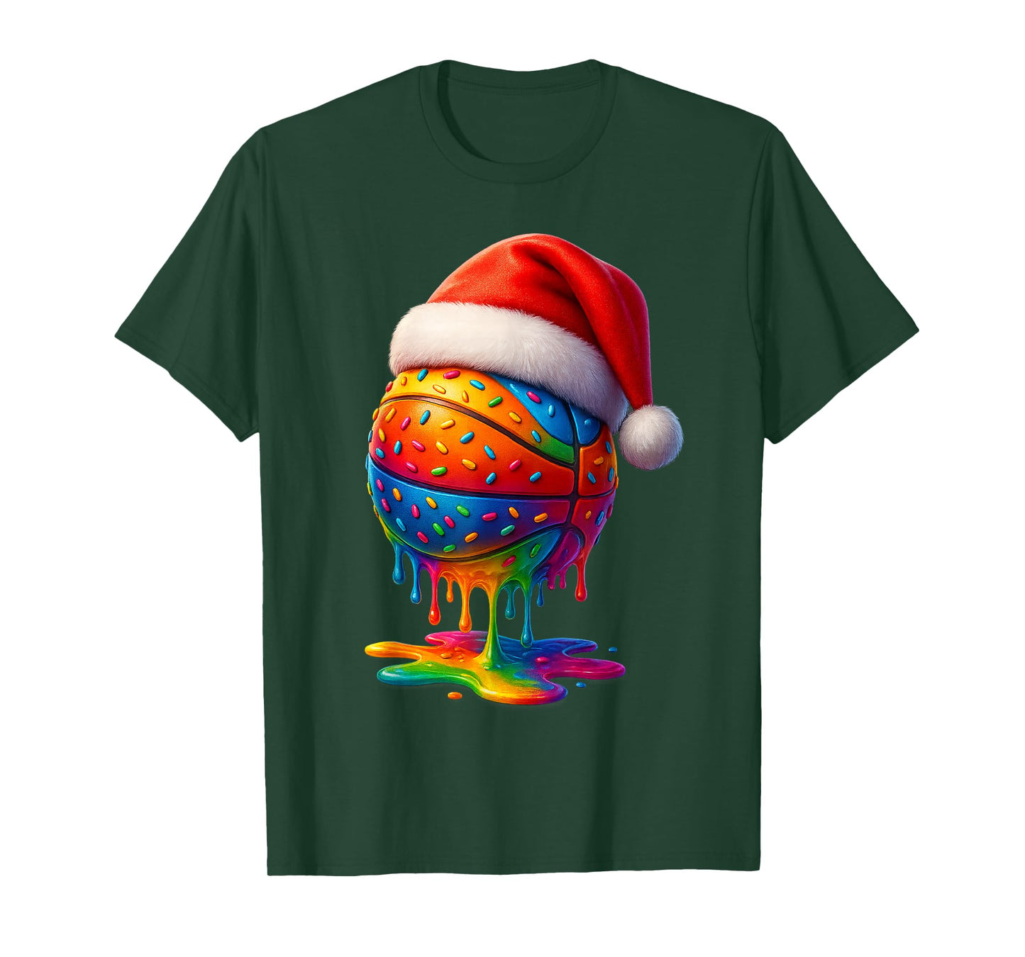 Basketball Ice Cream Drip Christmas Tees Gifts Boys Youth T-Shirt