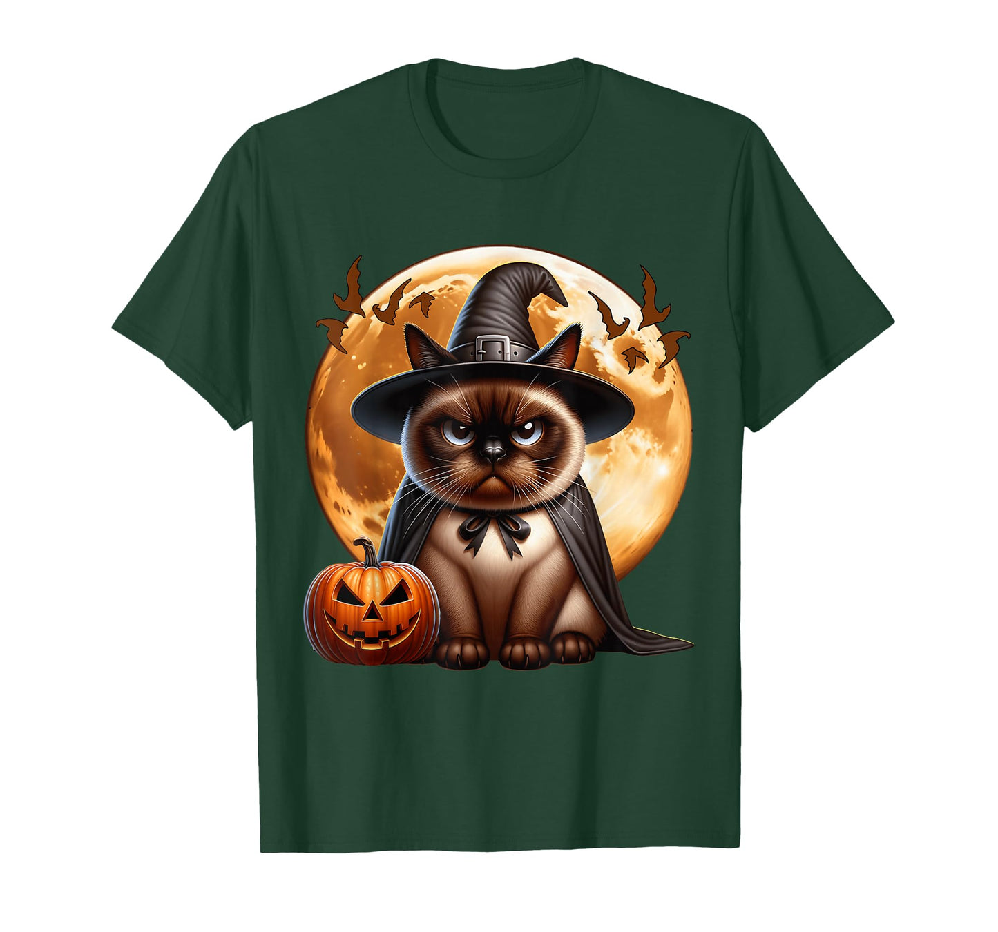 Siamese Cat Halloween Costume Witch Cat T-Shirt