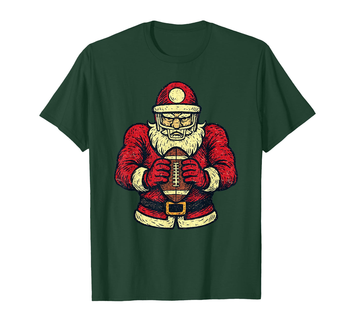Santa Claus Playing American Football Xmas Holiday Christmas T-Shirt
