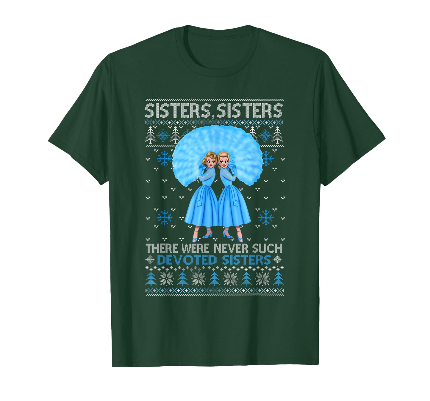 Sisters White Xmas Snow Christmas Movie 1954 Holiday Pajamas T-Shirt