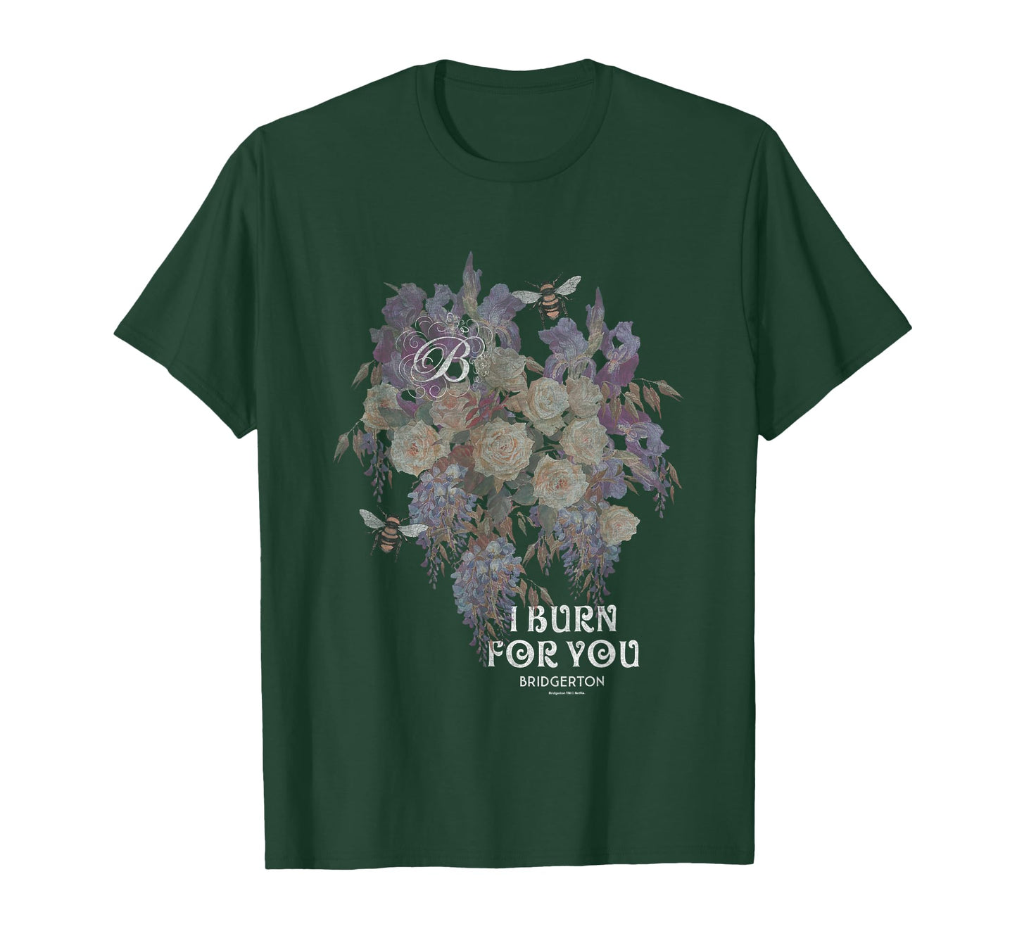 Bridgerton I Burn For You Vintage Retro Floral Chest Poster T-Shirt