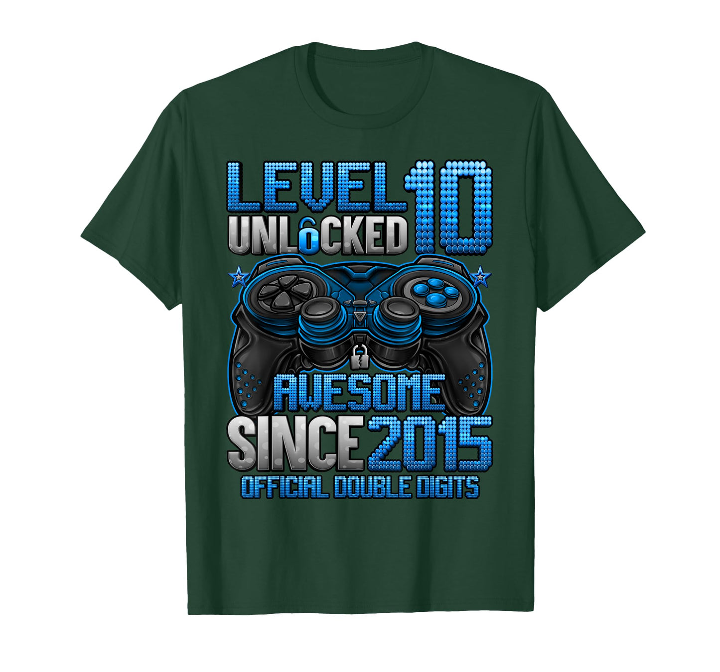 Official Double Digits Level 10 Unlocked 10th Birthday Boy T-Shirt