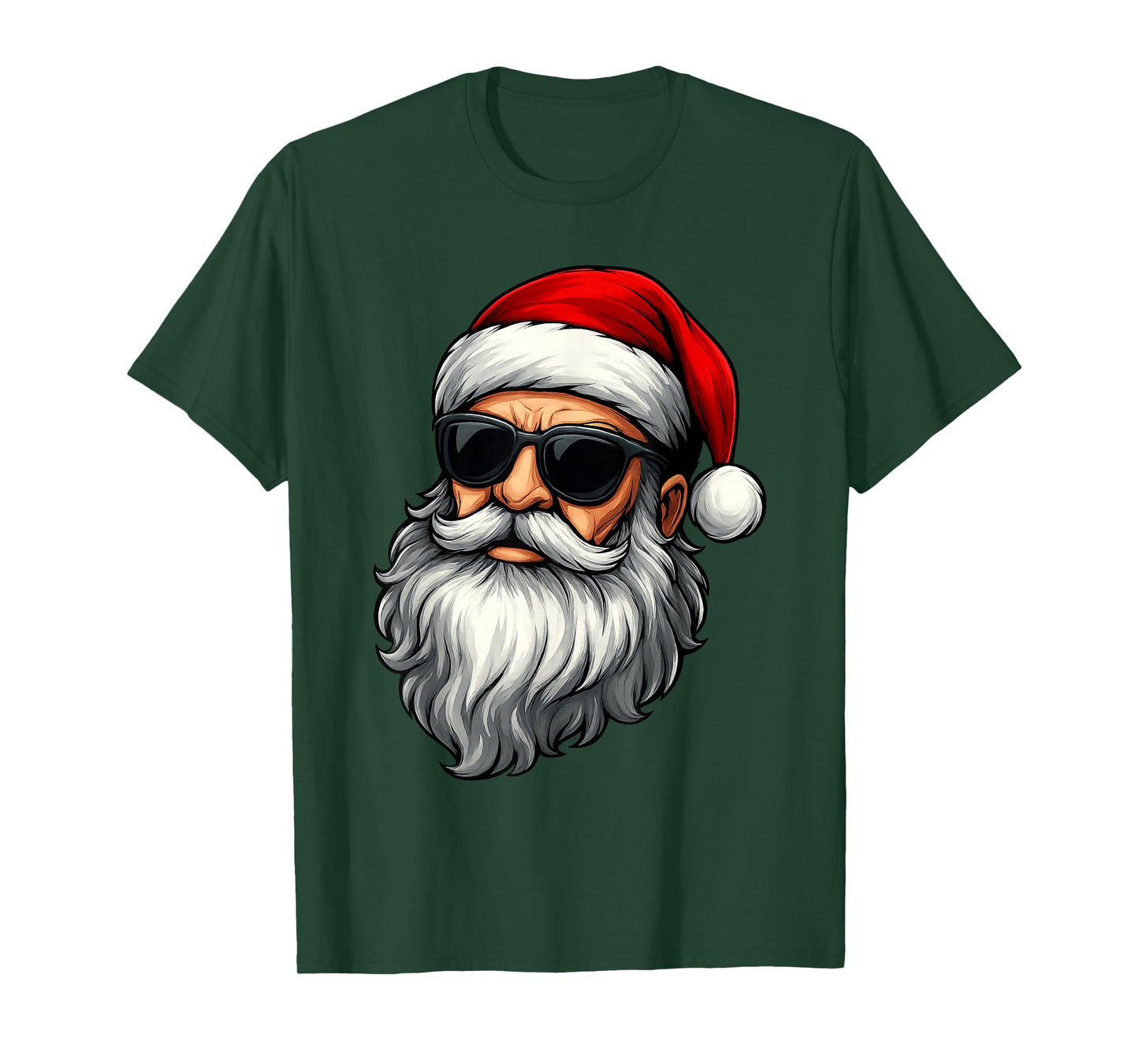 Cool Santa Claus Christmas Face Old Xmas Vintage Holiday T-Shirt