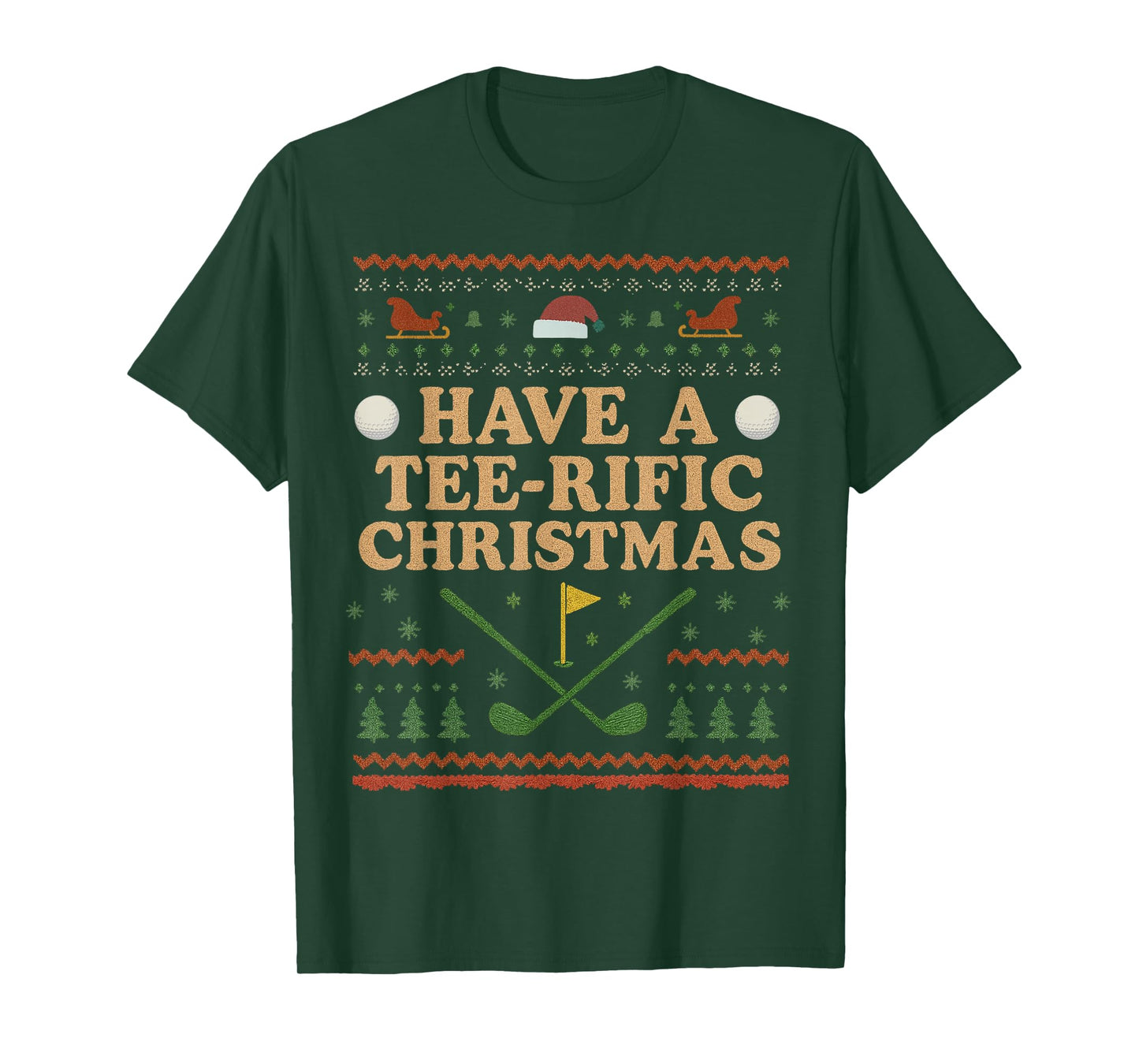 Vintage Golf Christmas Funny Xmas T-Shirt