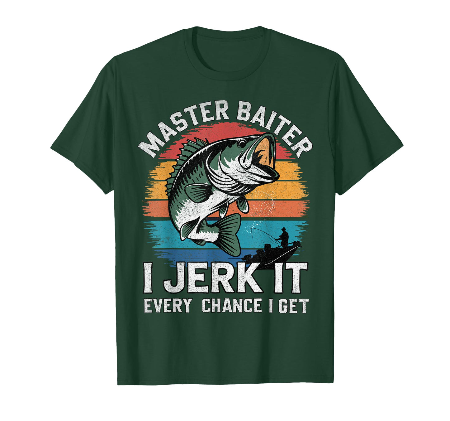 Master Baiter I Jerk It Every Chance I Get Funny Fishing T-Shirt