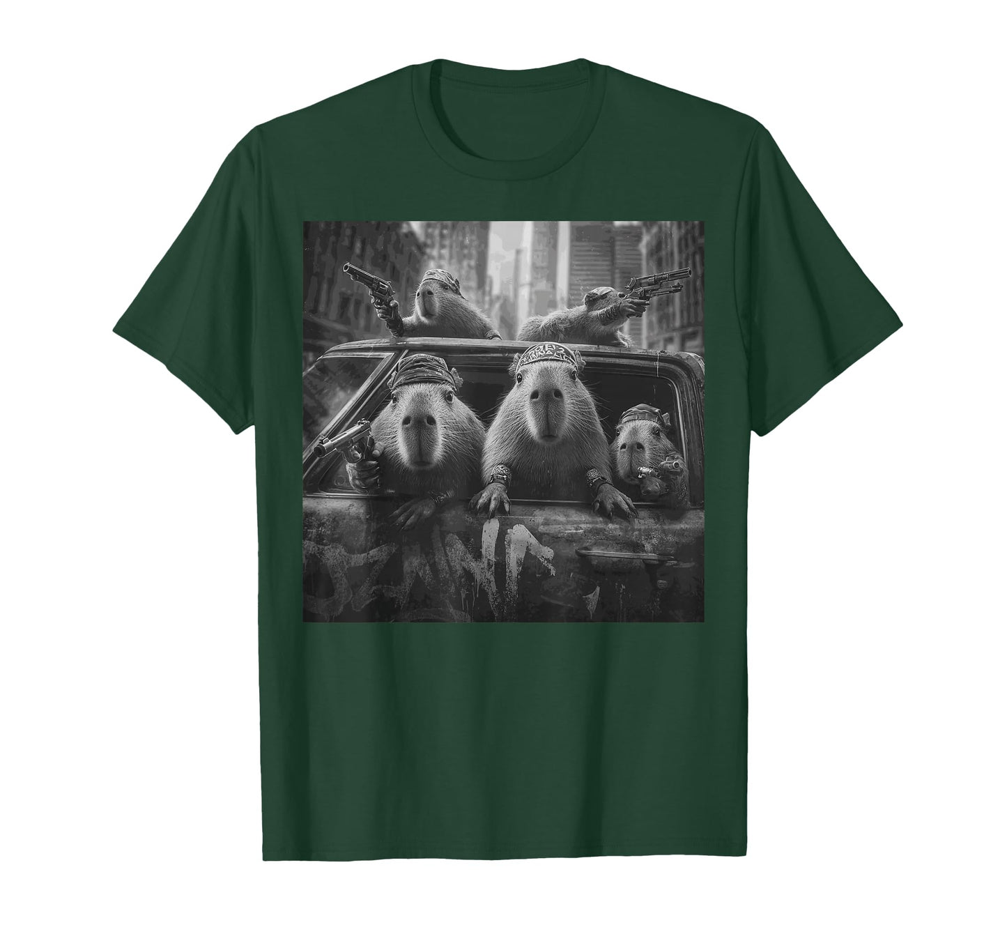 Funny Graphic Capybara Gangster Adult Funny T-Shirt