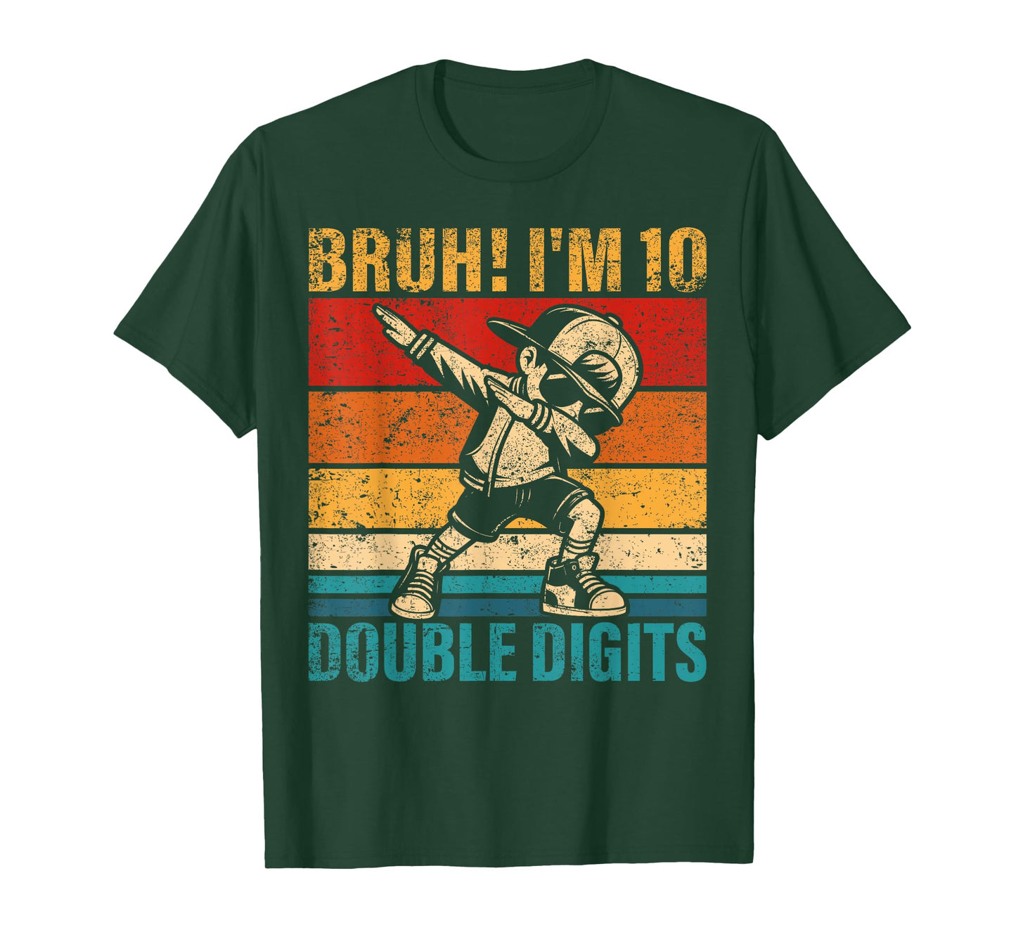 10 Years Old Birthday Bruh I'm Double Digits 10th Birthday T-Shirt