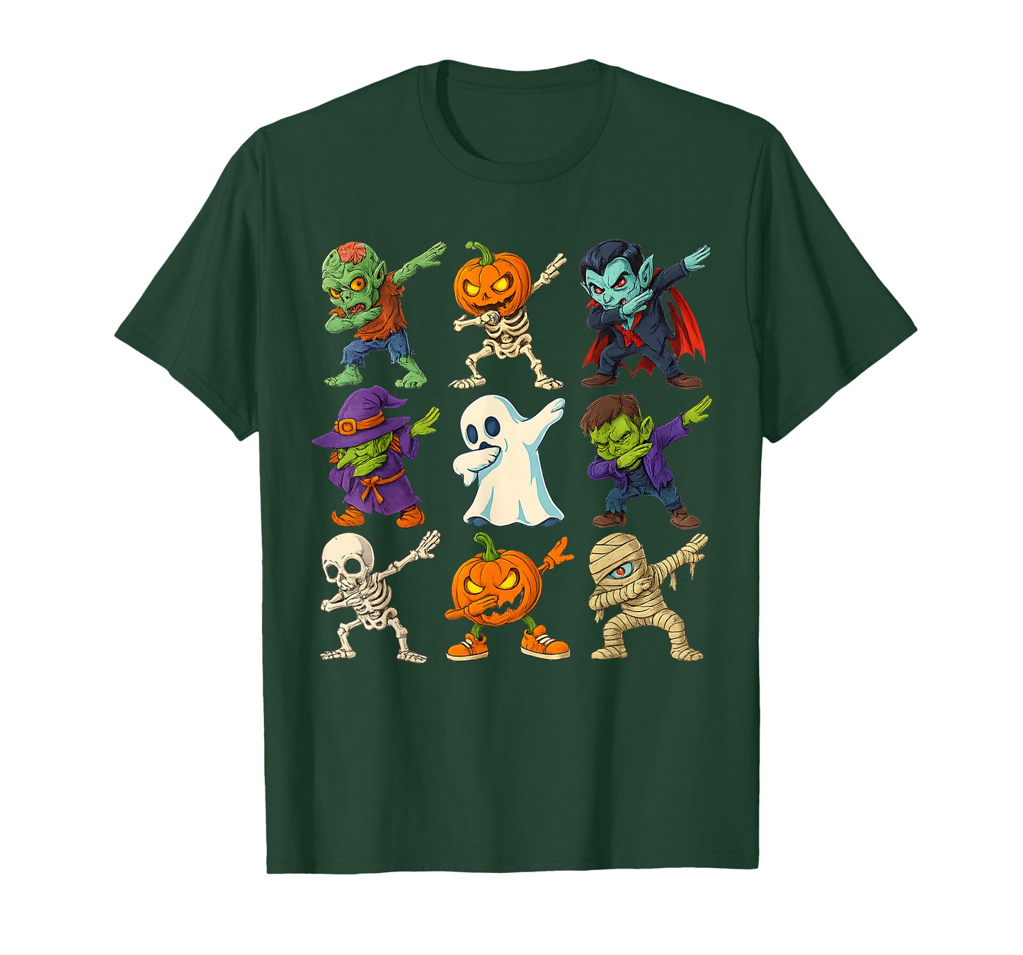 Dabbing Halloween Boys Skeleton Zombie Scary Pumpkin Mummy T-Shirt