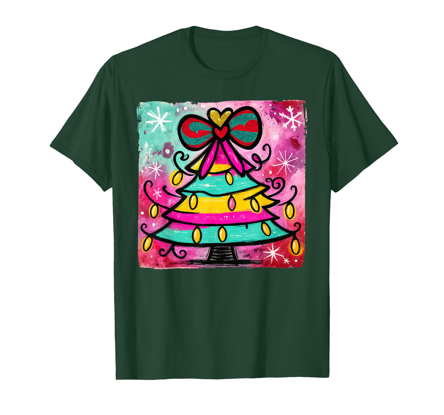 Coquette Christmas Tree Preppy Christmas Merry Christmas T-Shirt
