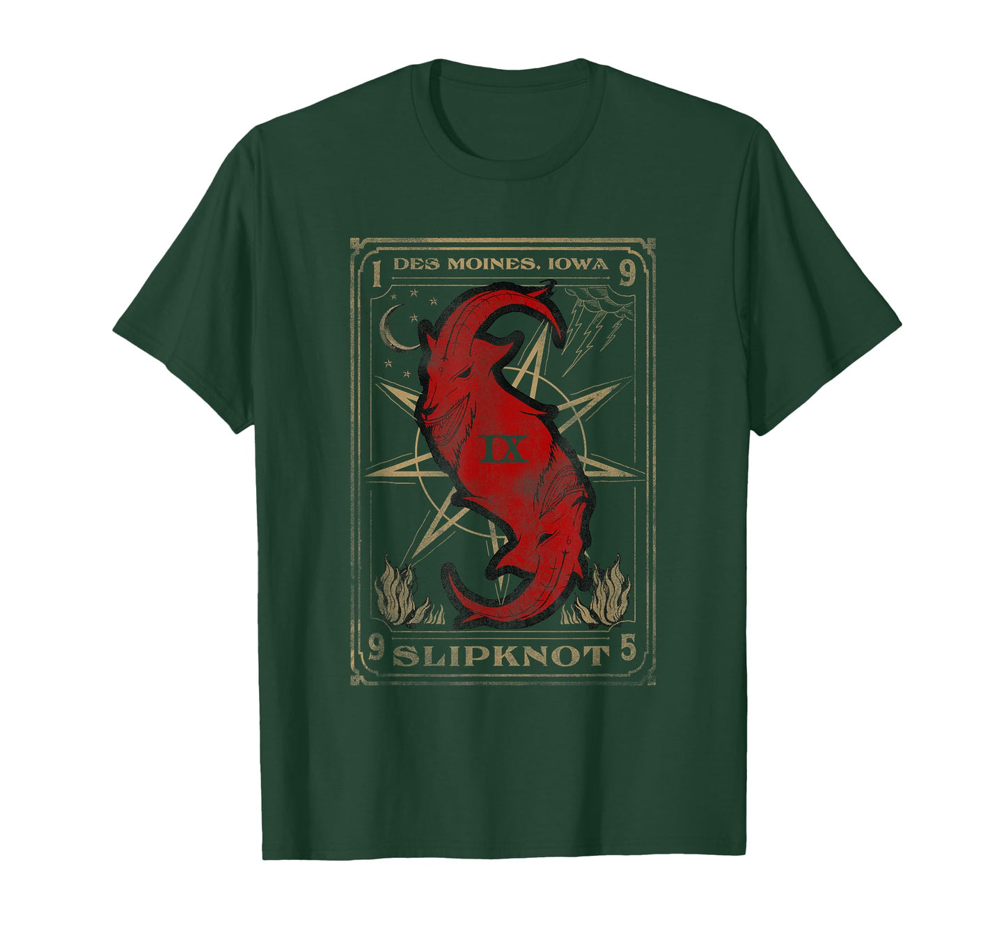 Slipknot Men's Black Tarot Card Goat T-Shirt