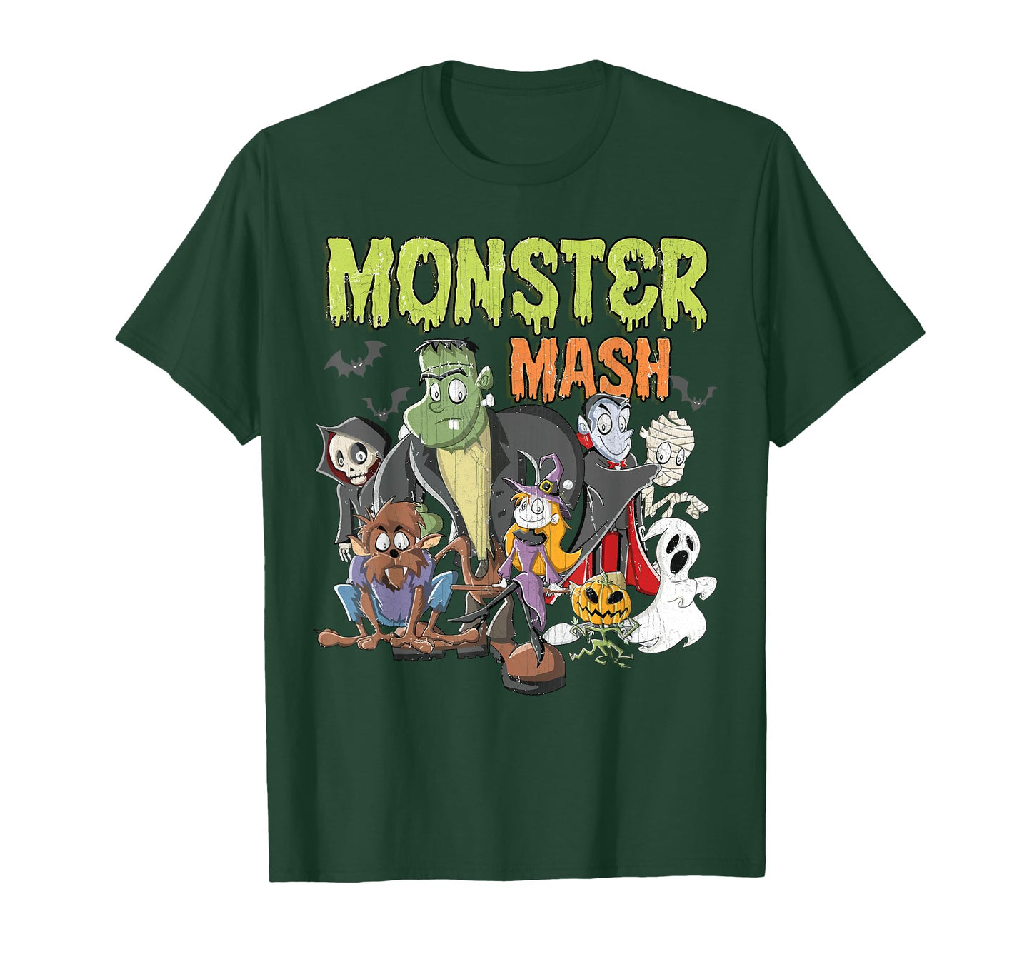 Monster Mash Vintage Halloween Funny Spooky Womens Men Kids T-Shirt