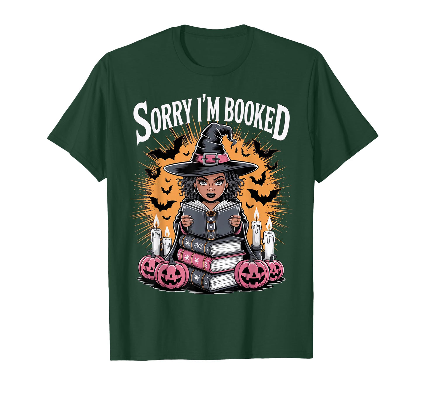 Halloween Book Lover Black Witch Spellbooks Booked Reading T-Shirt
