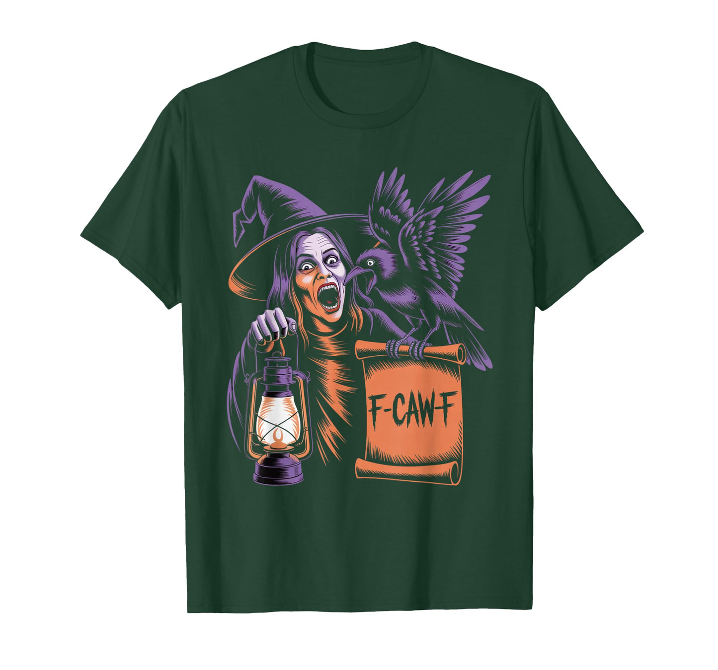 F-Caw-F Crow Funny Gothic Moon Black Bird Halloween T-Shirt