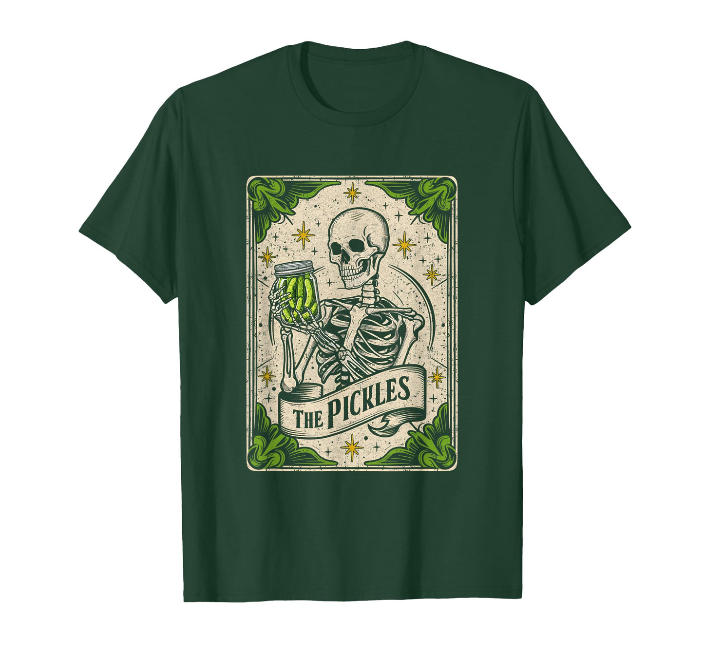 The Pickles Tarot Card Skeleton Canning Season Gardener T-Shirt