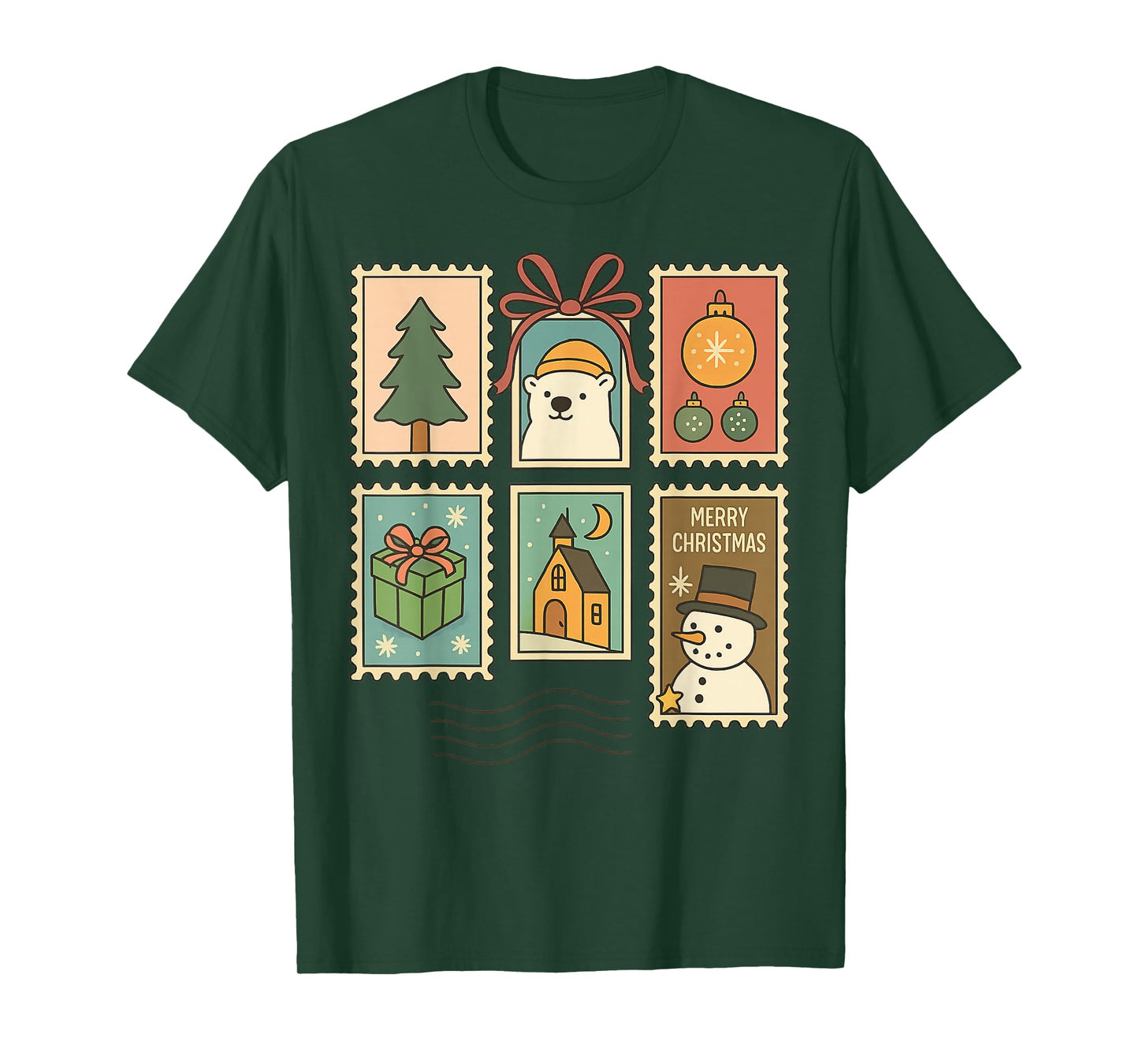 Vintage Christmas 2025 Snow Christmas Tree Family Matching T-Shirt