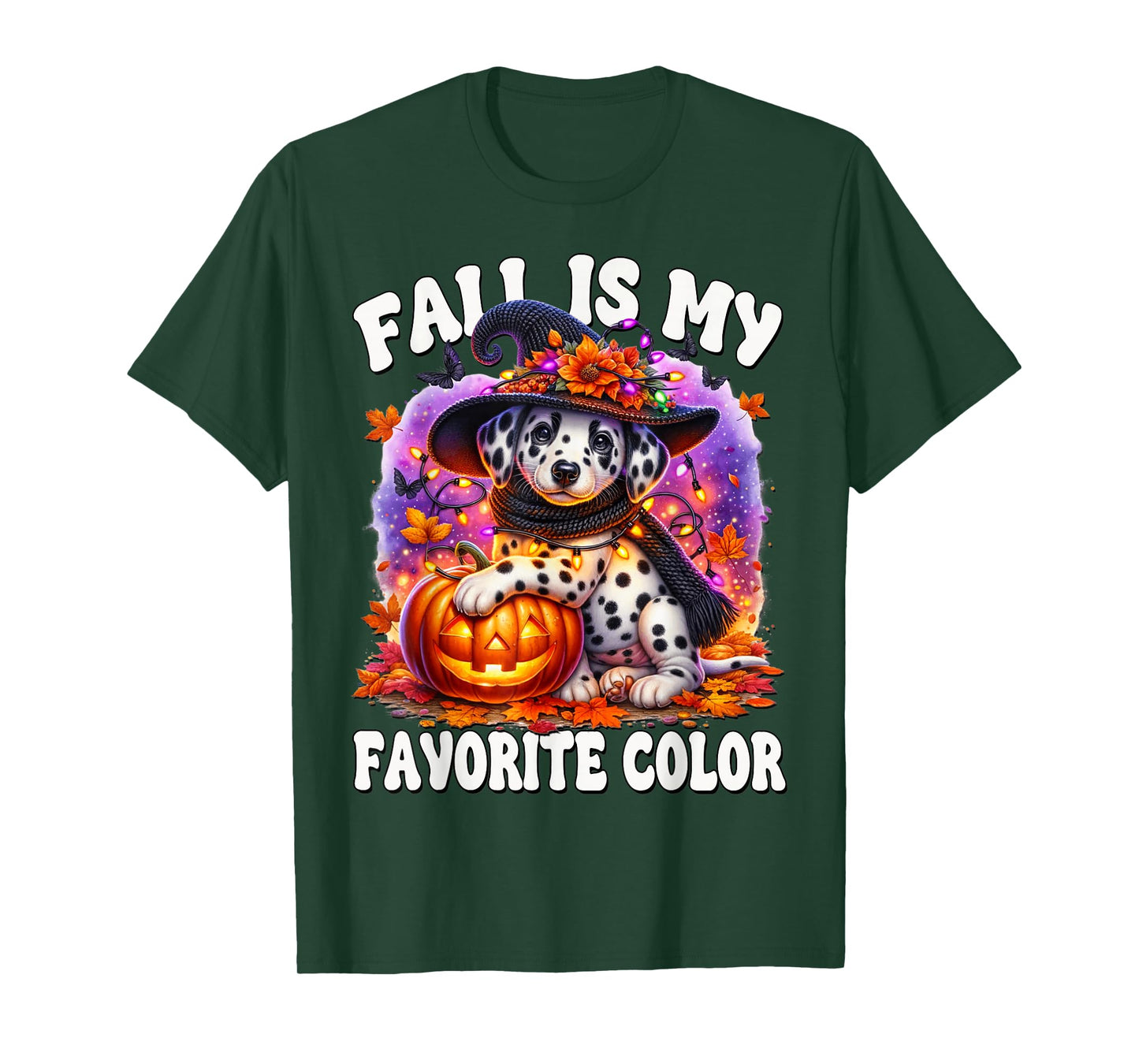 Fall is My Favorite Color for Dog Mom Dalmatian Halloween T-Shirt