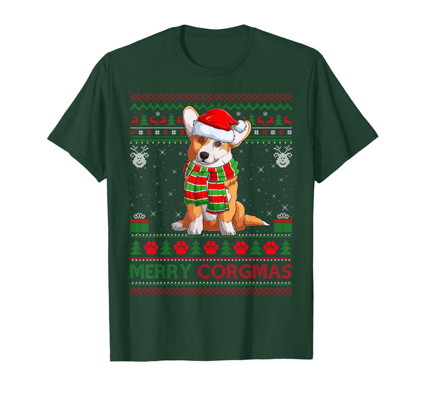 Corgi Dog Ugly Christmas Sweaters Dog Lover Merry Corgmas T-Shirt