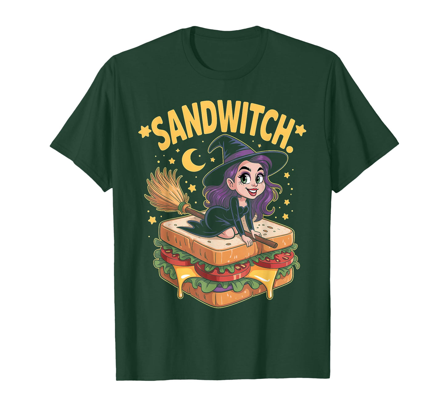 Sandwitch Funny Witch Halloween Food Pun T-Shirt