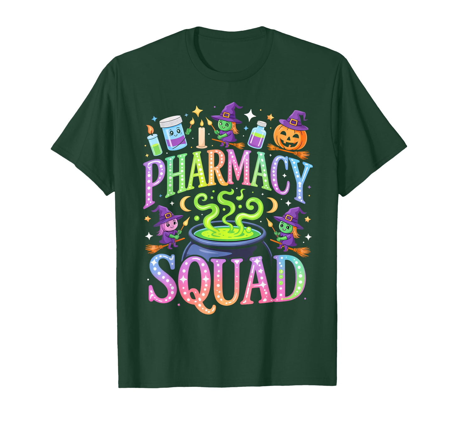Pharmacy Squad Spooky Cauldron Outfit for Halloween Parties T-Shirt
