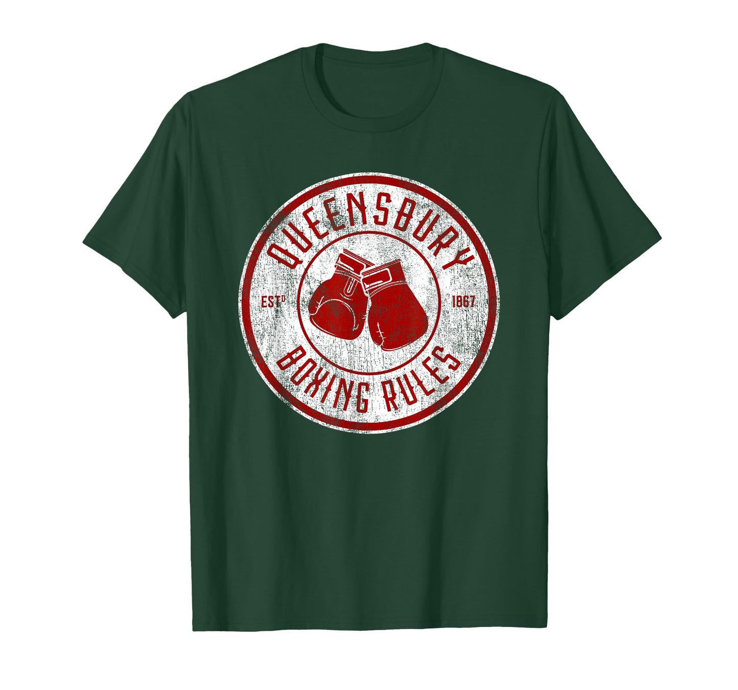 Distressed Queensbury Boxing Rules - Vintage Boxing T-Shirt
