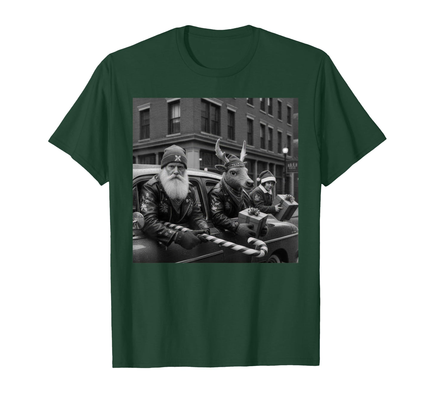 Funny Christmas Gang Santa Reindeer Elf Squad T-Shirt