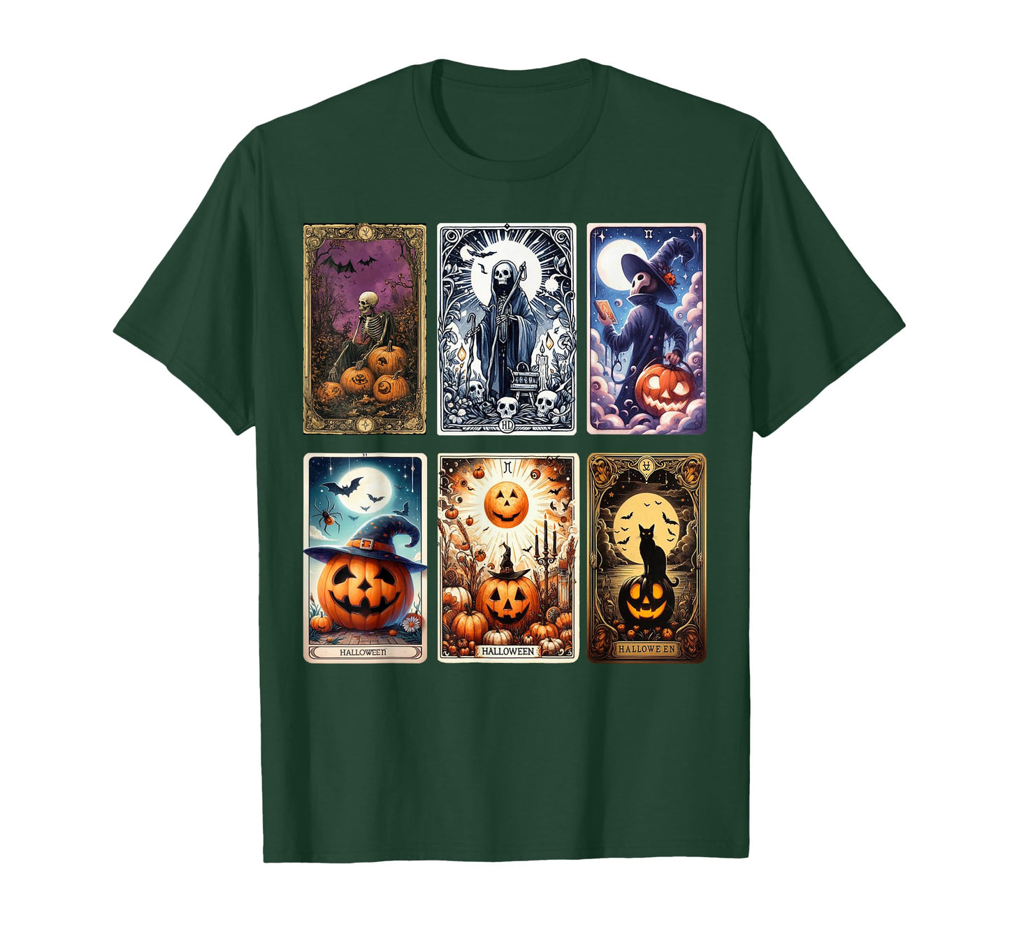 Halloween Tarot Cards Apparel – Spooky Pumpkin Design T-Shirt