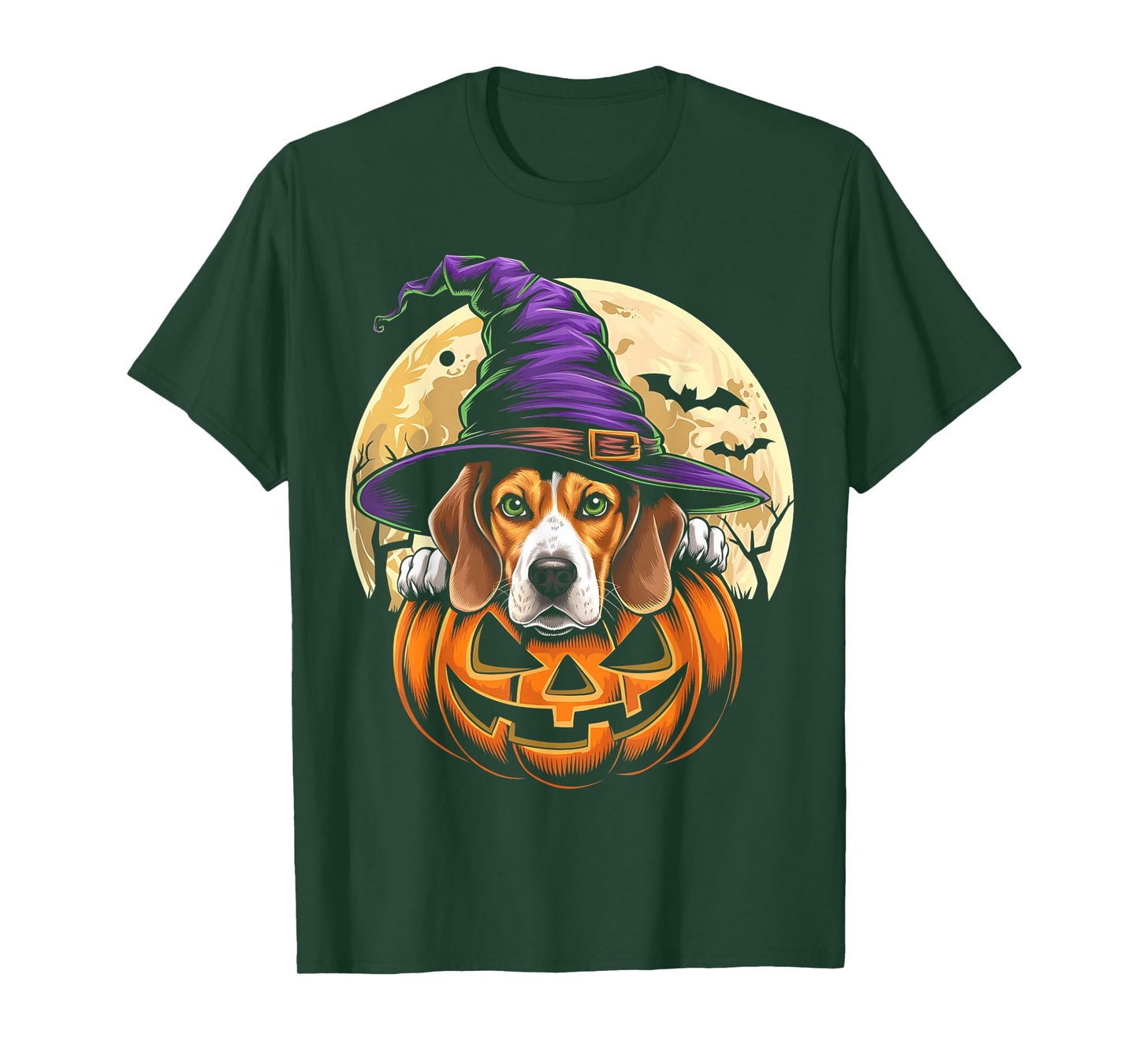 Cute Beagle Witch Pumpkin Halloween Funny Dog Lover T-Shirt
