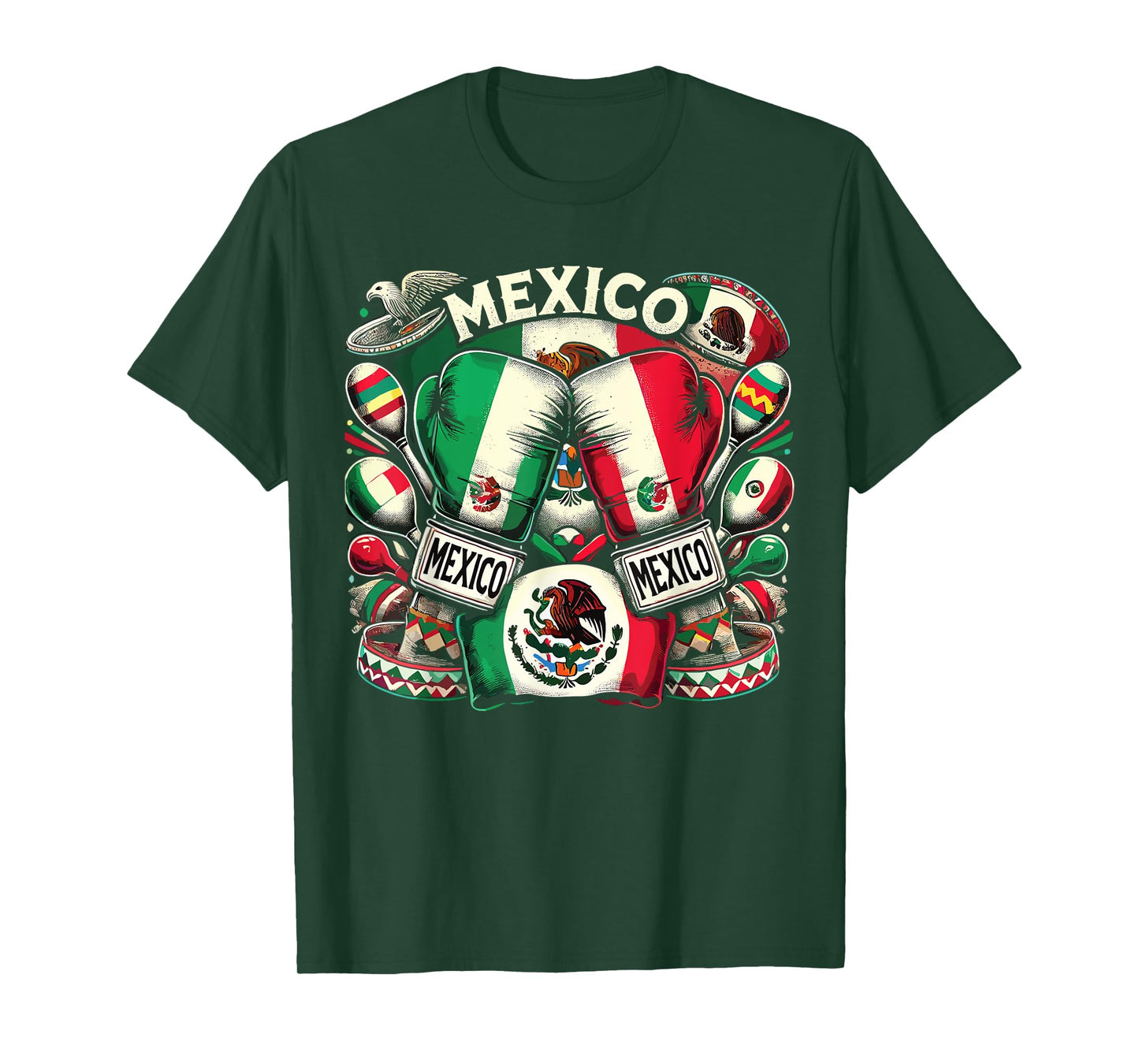 Mexican Boxing Pride Gloves Sports Design T-Shirt