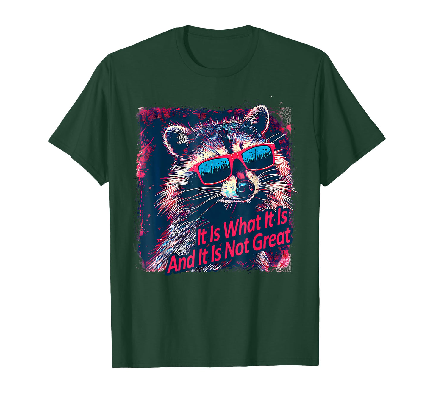 Cool Raccoon Sarcastic It Is What It Is And It Is Not Great T-Shirt