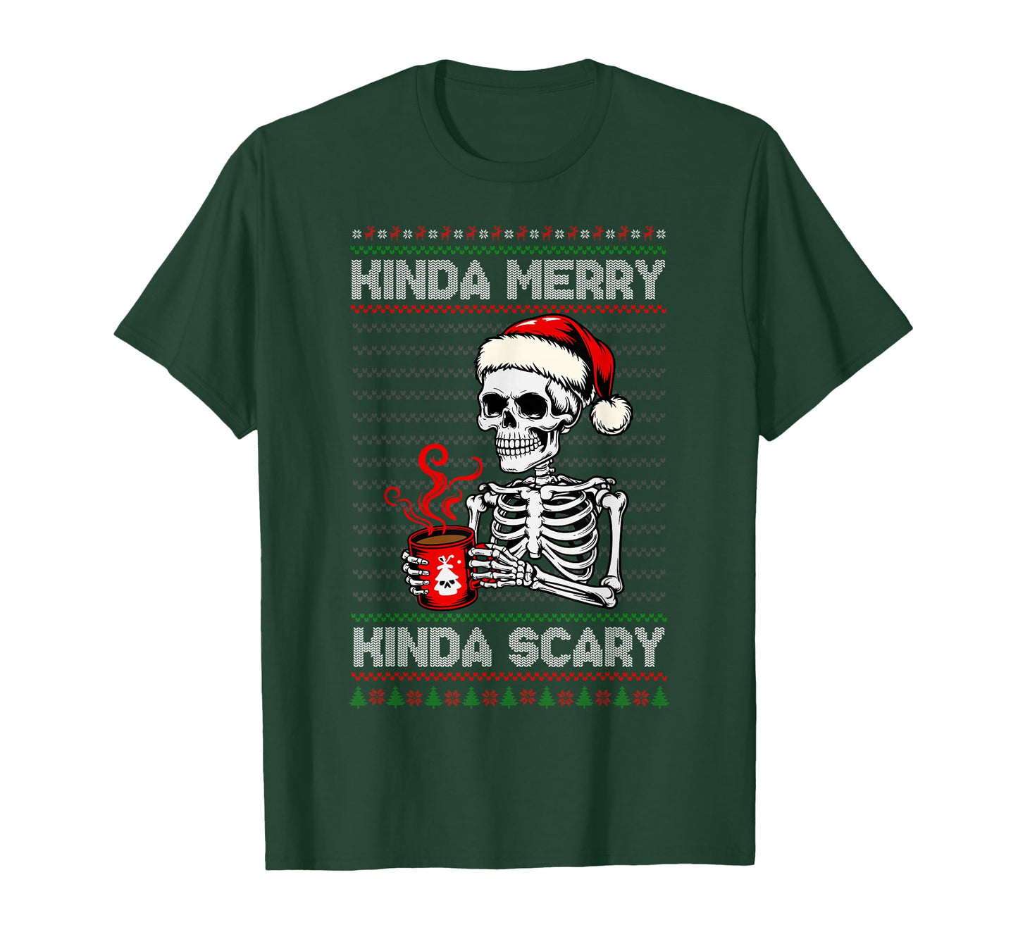 Kinda Merry Kinda Scary Ugly Christmas Sweater Halloween T-Shirt