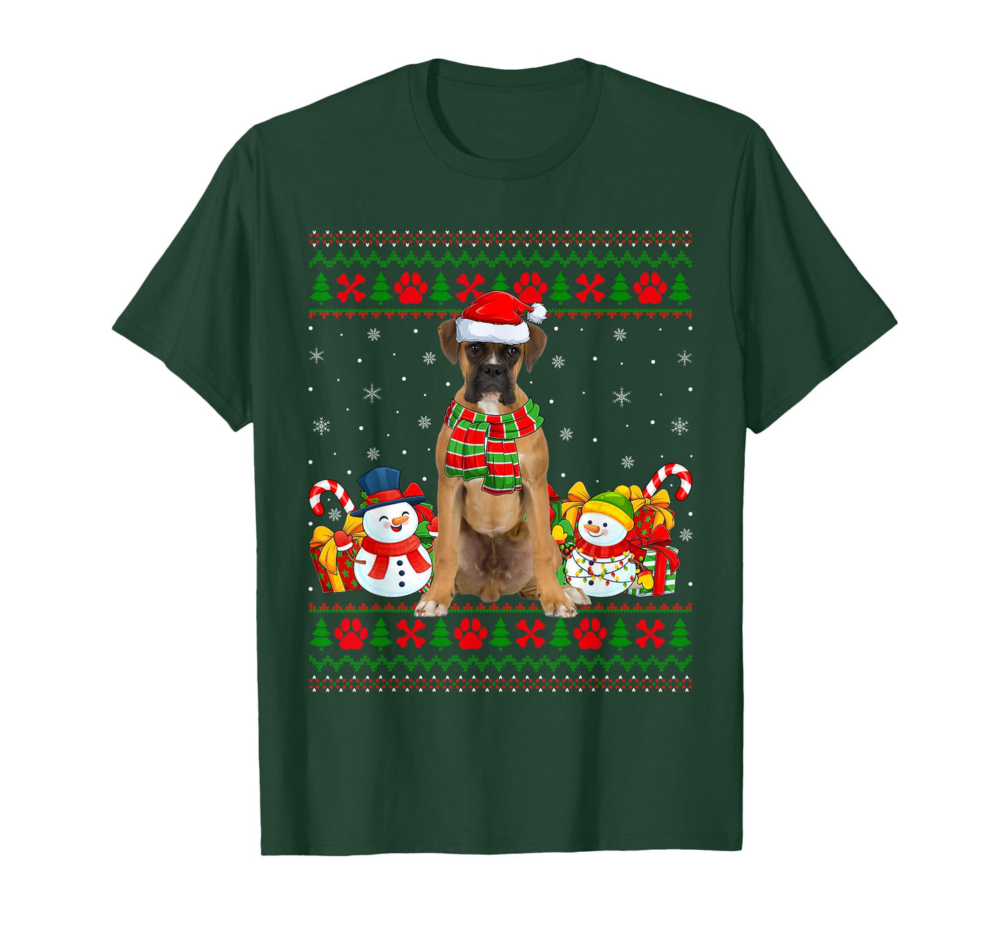 Boxer Dog Ugly Christmas Sweaters Funny Pet Dog Lover Xmas T-Shirt