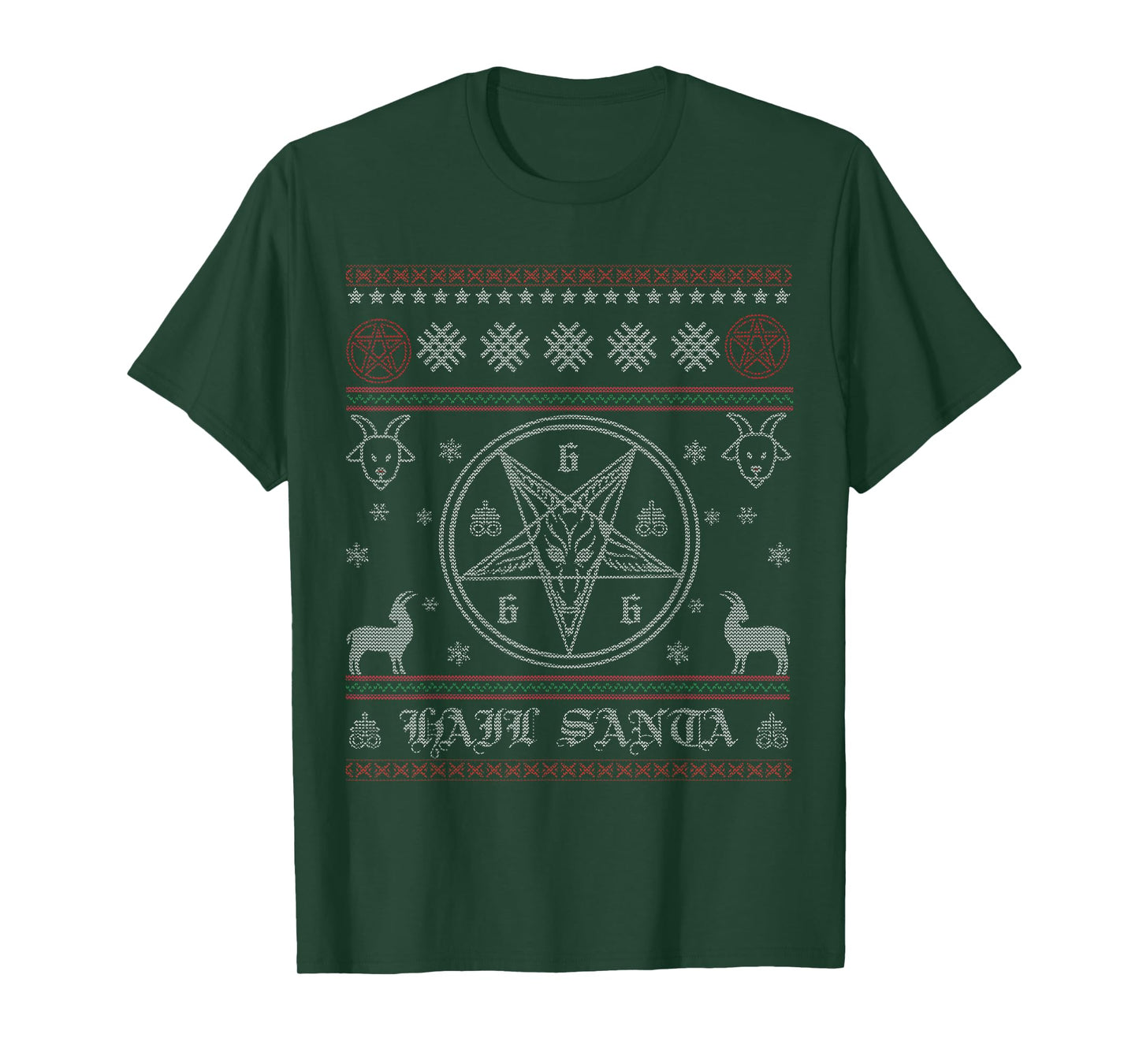 Hail Santa Pentagram Pagan Solstice Gothic Satanic Christmas T-Shirt